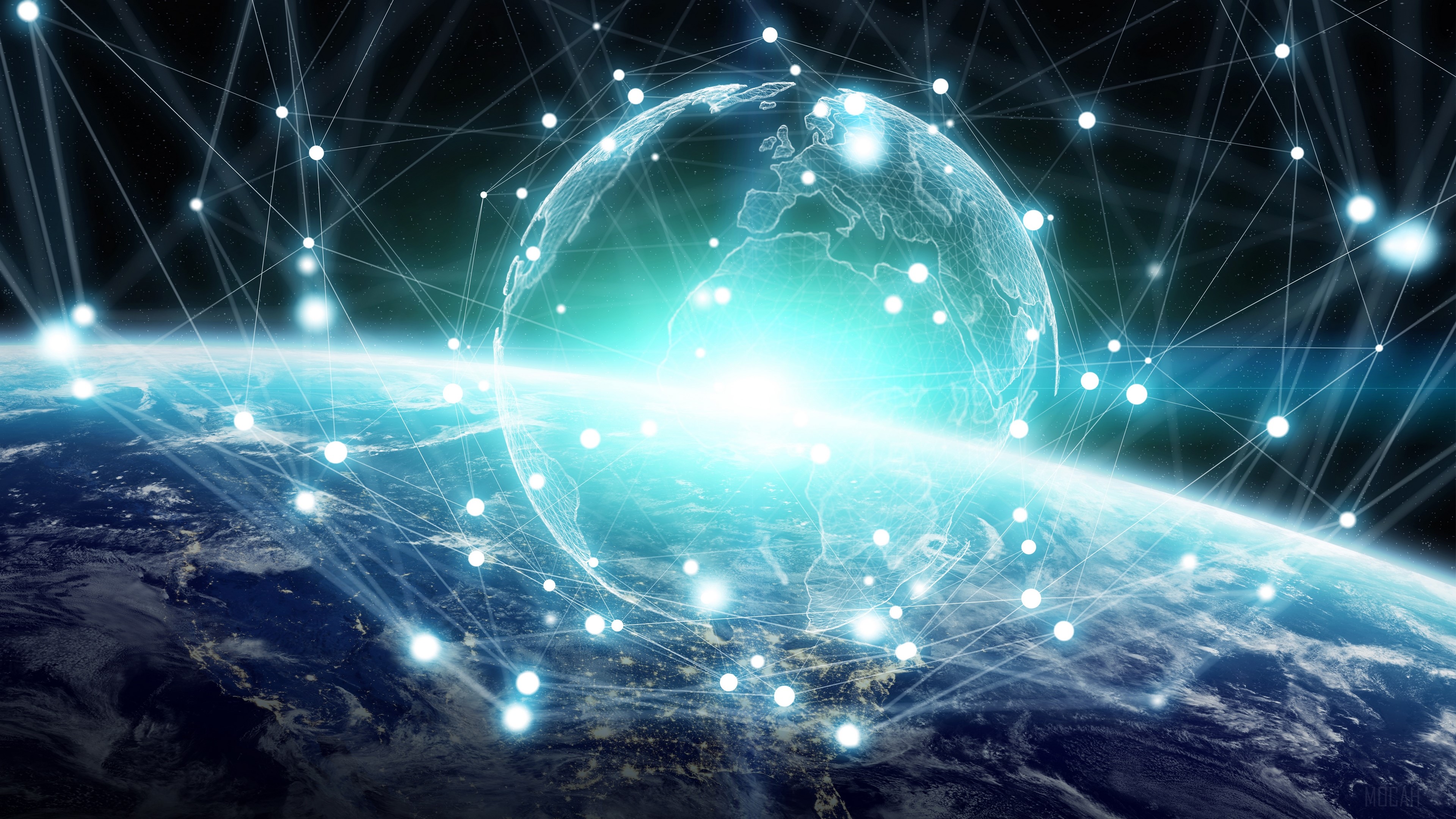 Global Network Connections 4K HD Wallpaper