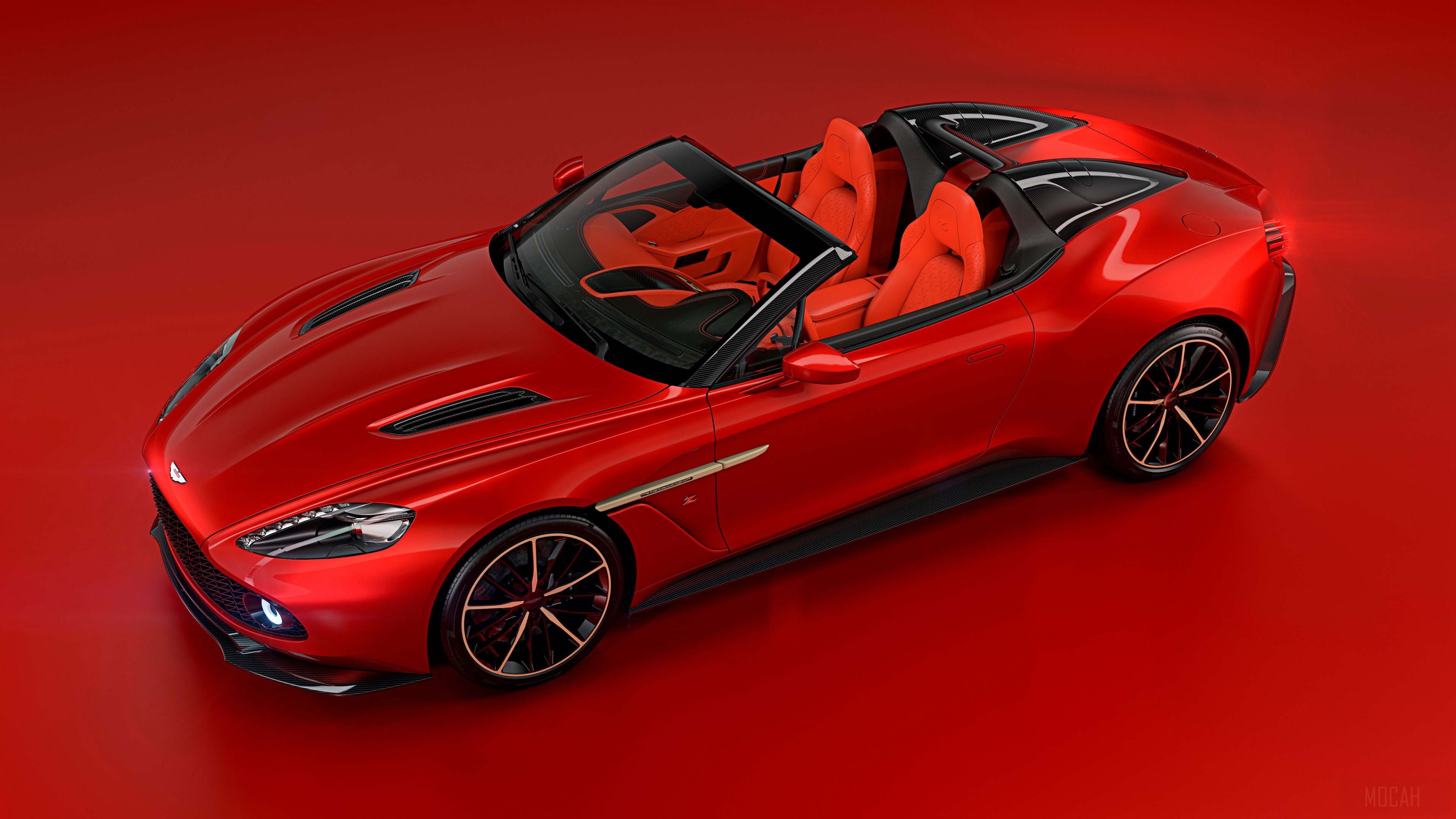 Red Aston Martin Vanquish Volante Convertible HD Wallpaper