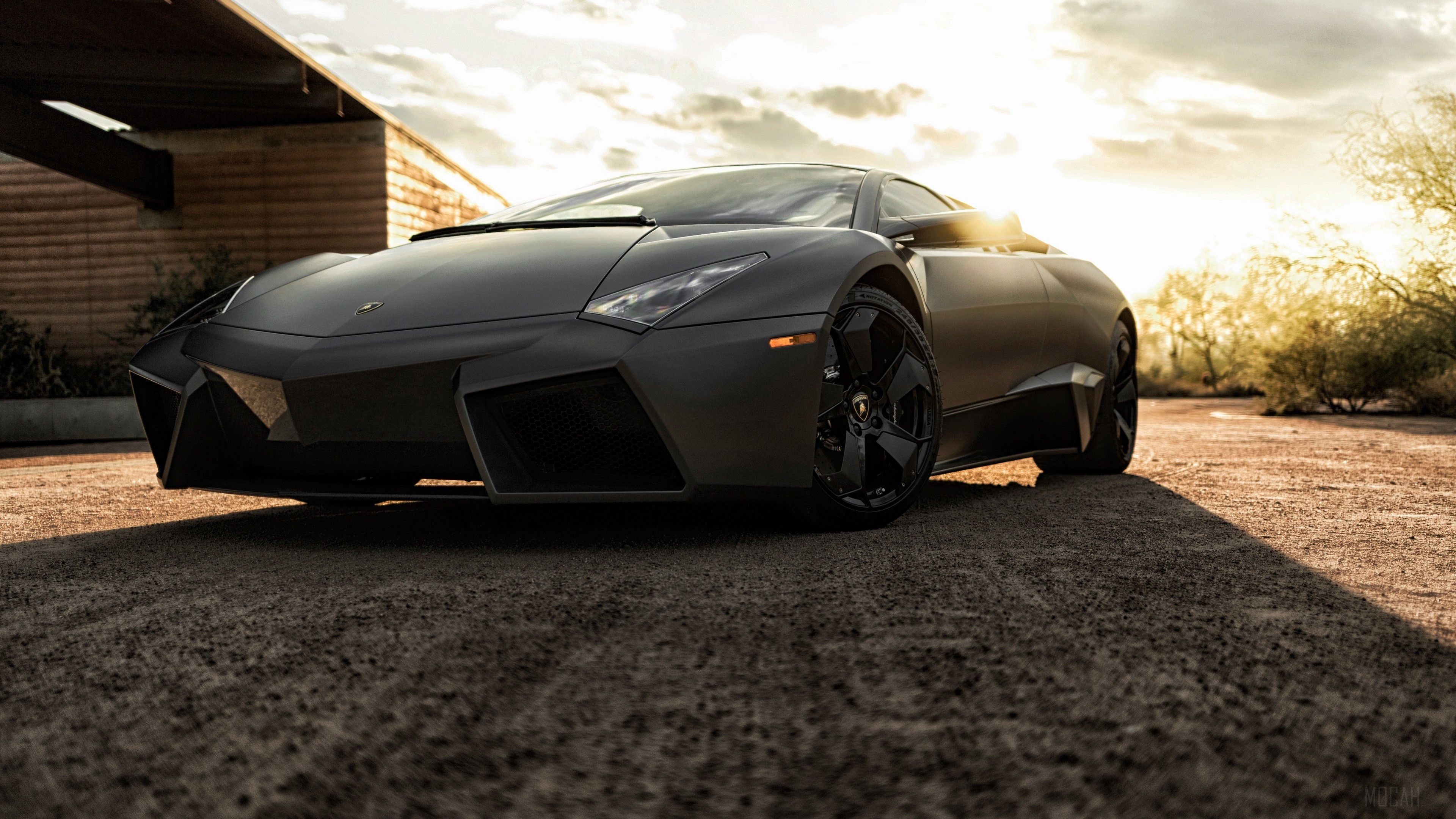 Black Lamborghini Reventon Sport Car 4K HD Wallpaper