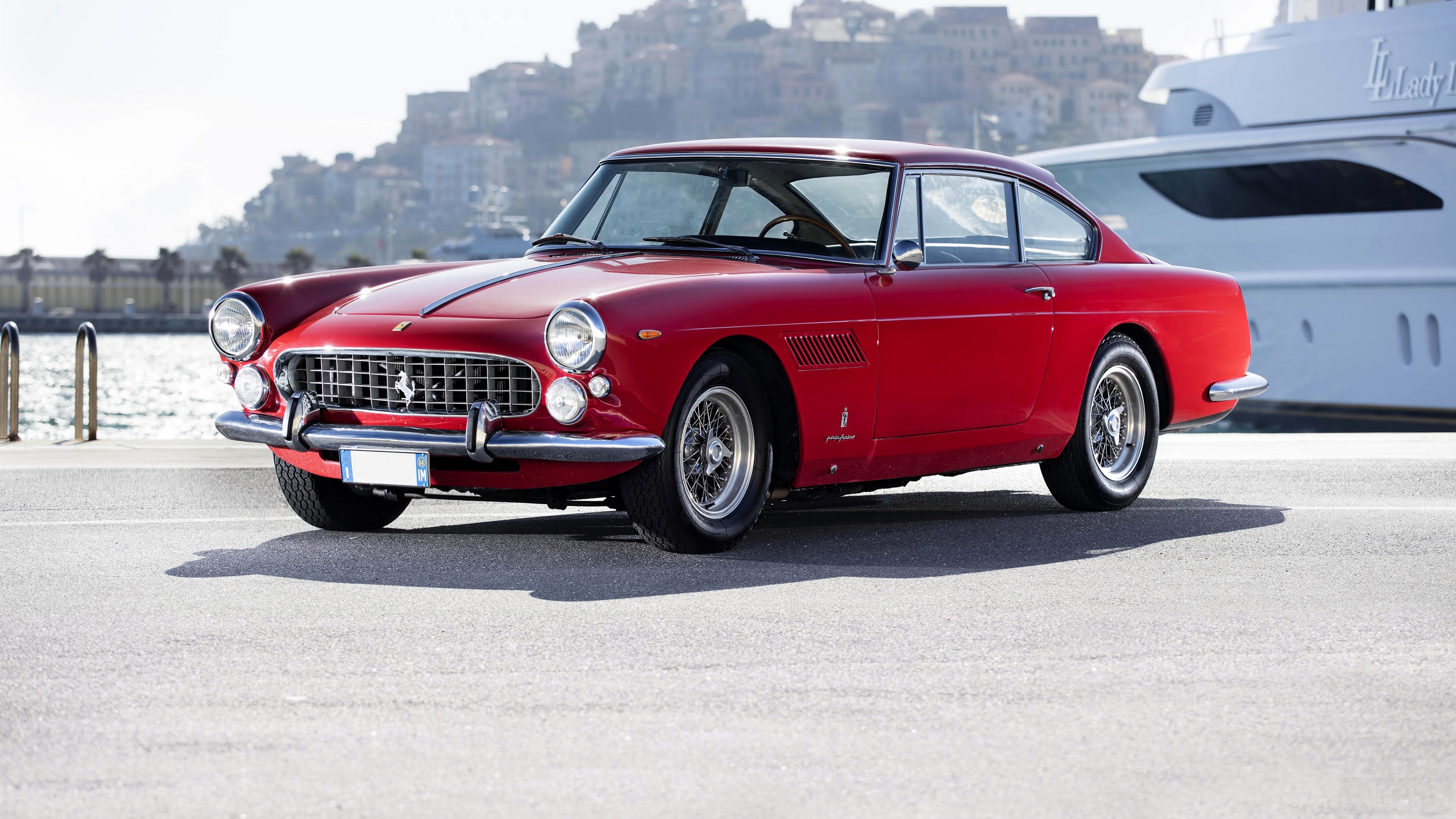 Red Ferrari 330 GT 2+2 Coupe 4K HD Wallpaper