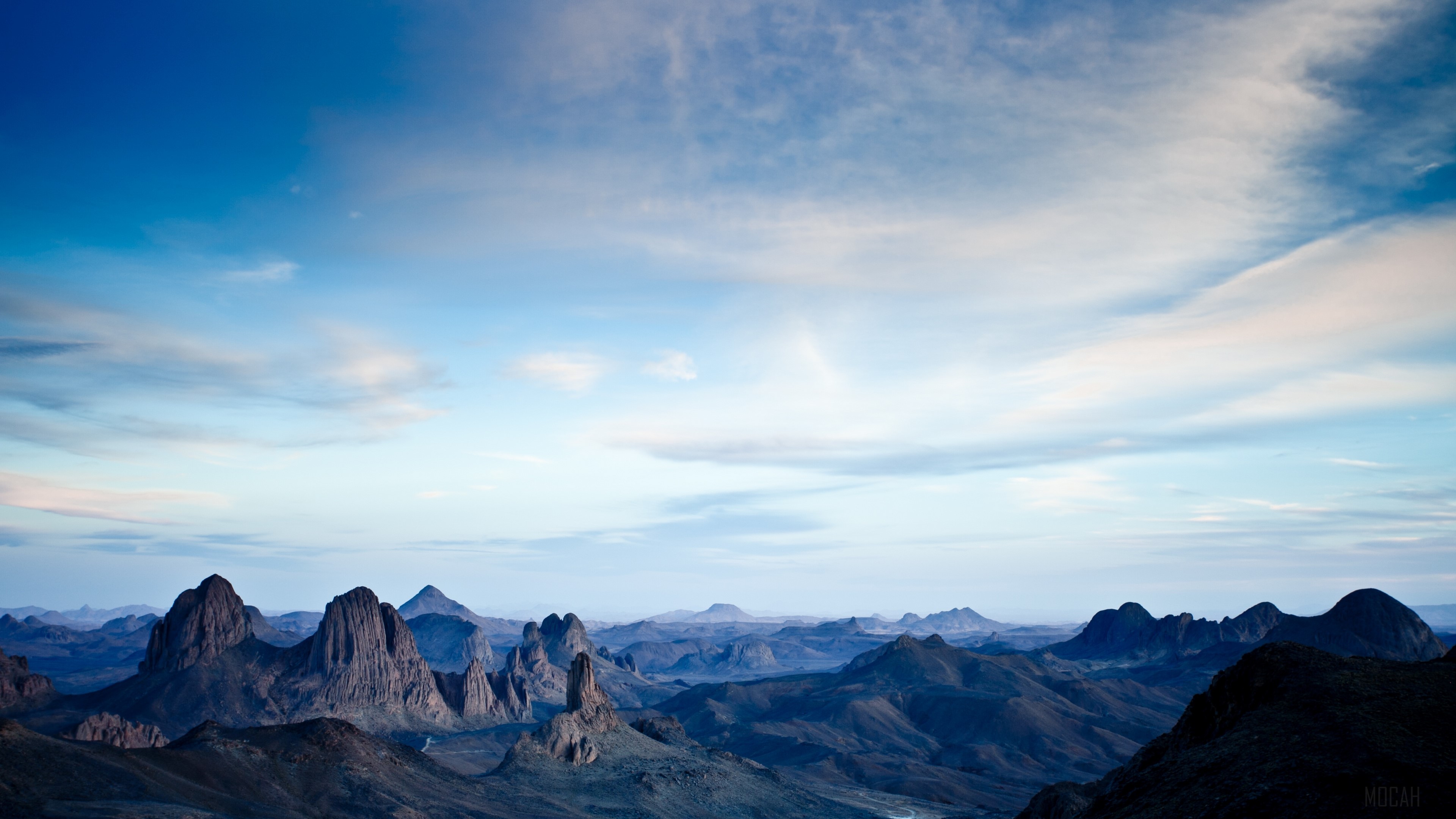 Hoggar Mountains, Algeria, Sahara Desert Landscape 4K HD Wallpaper