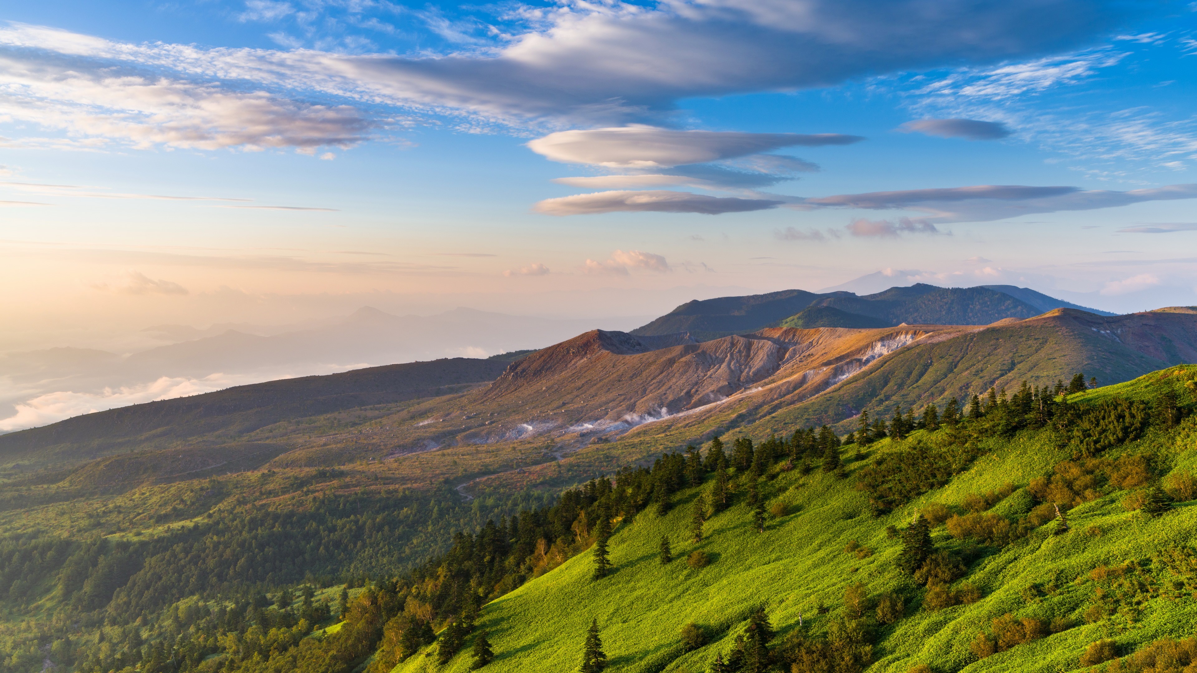 Serene Mountain Landscape with Cloudy Sky 4K HD Wallpaper