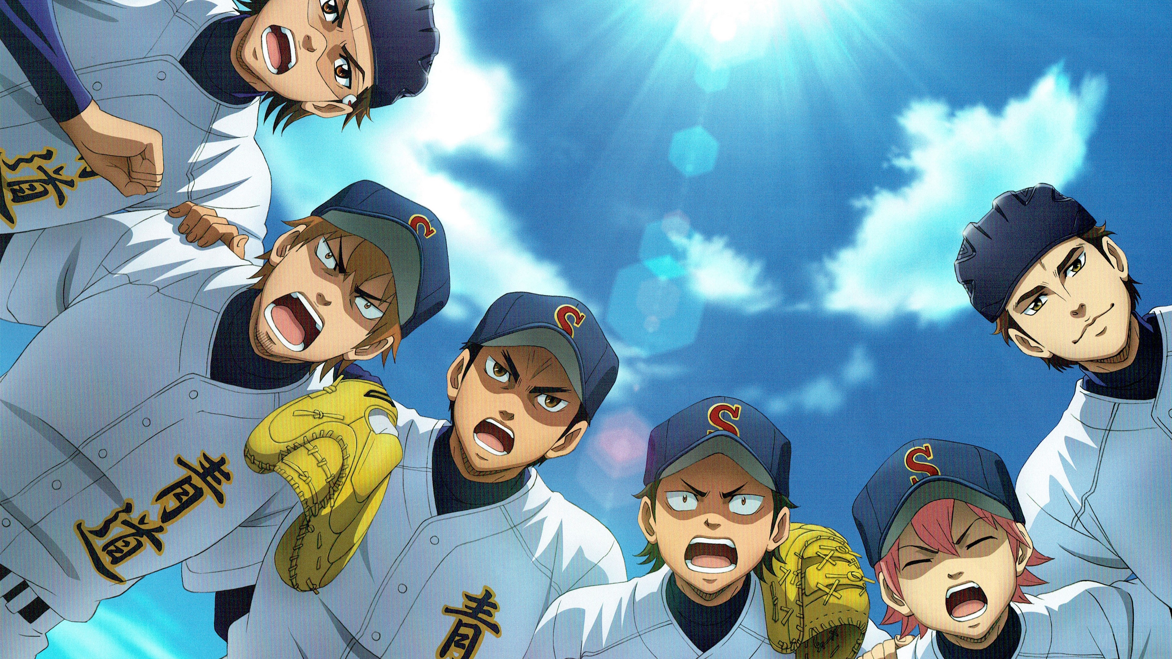 Group of baseball players looking up HD Wallpaper