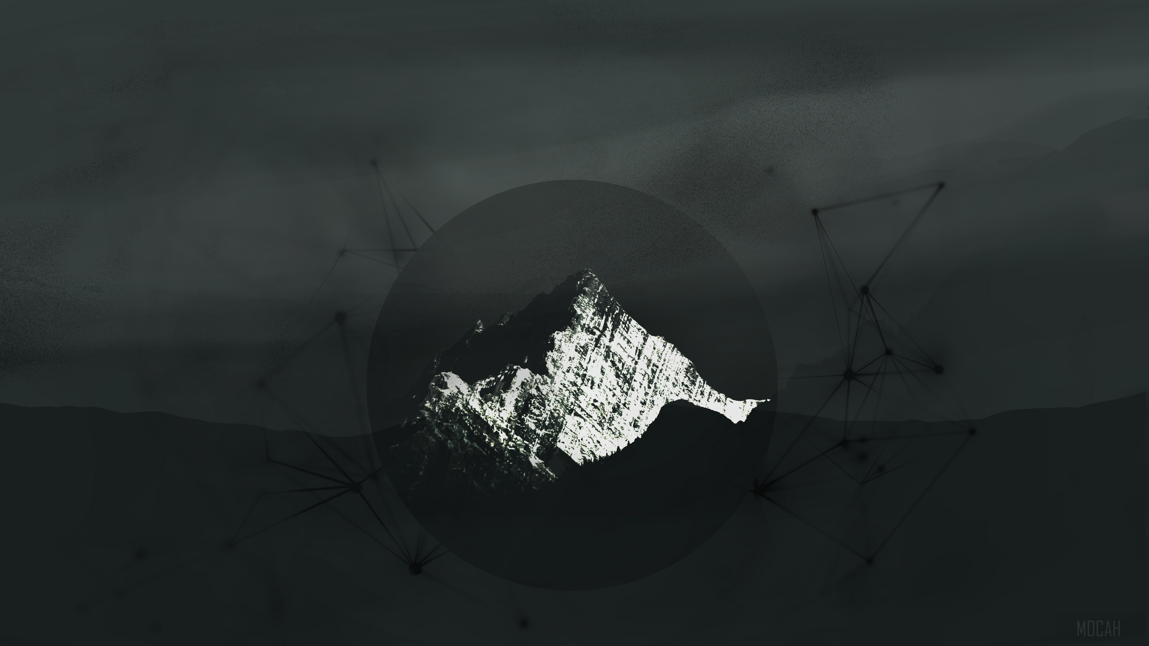 Black and White Mountain 4K HD Wallpaper