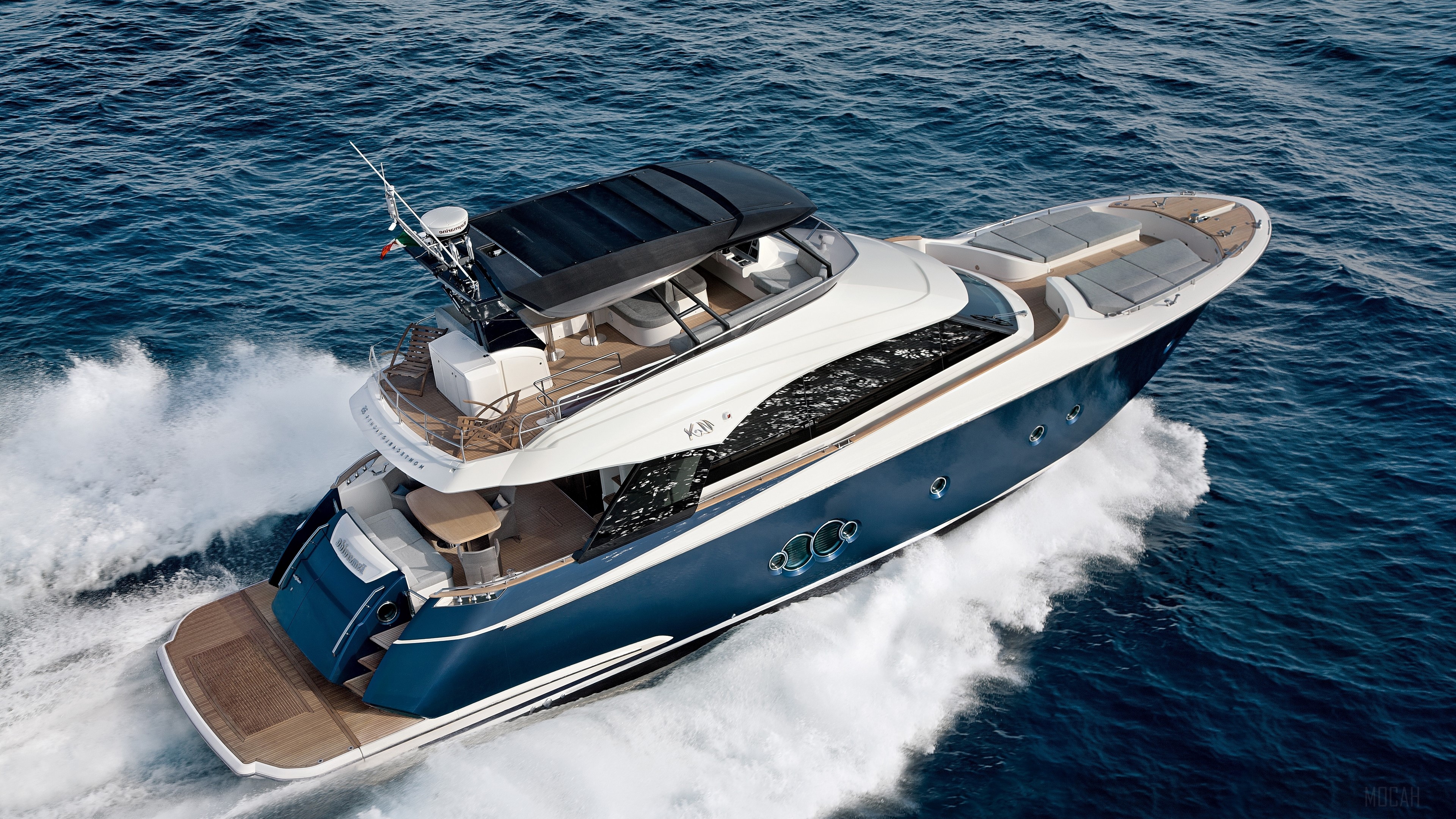 Luxury Yacht Sailing on the Ocean 4K HD Wallpaper