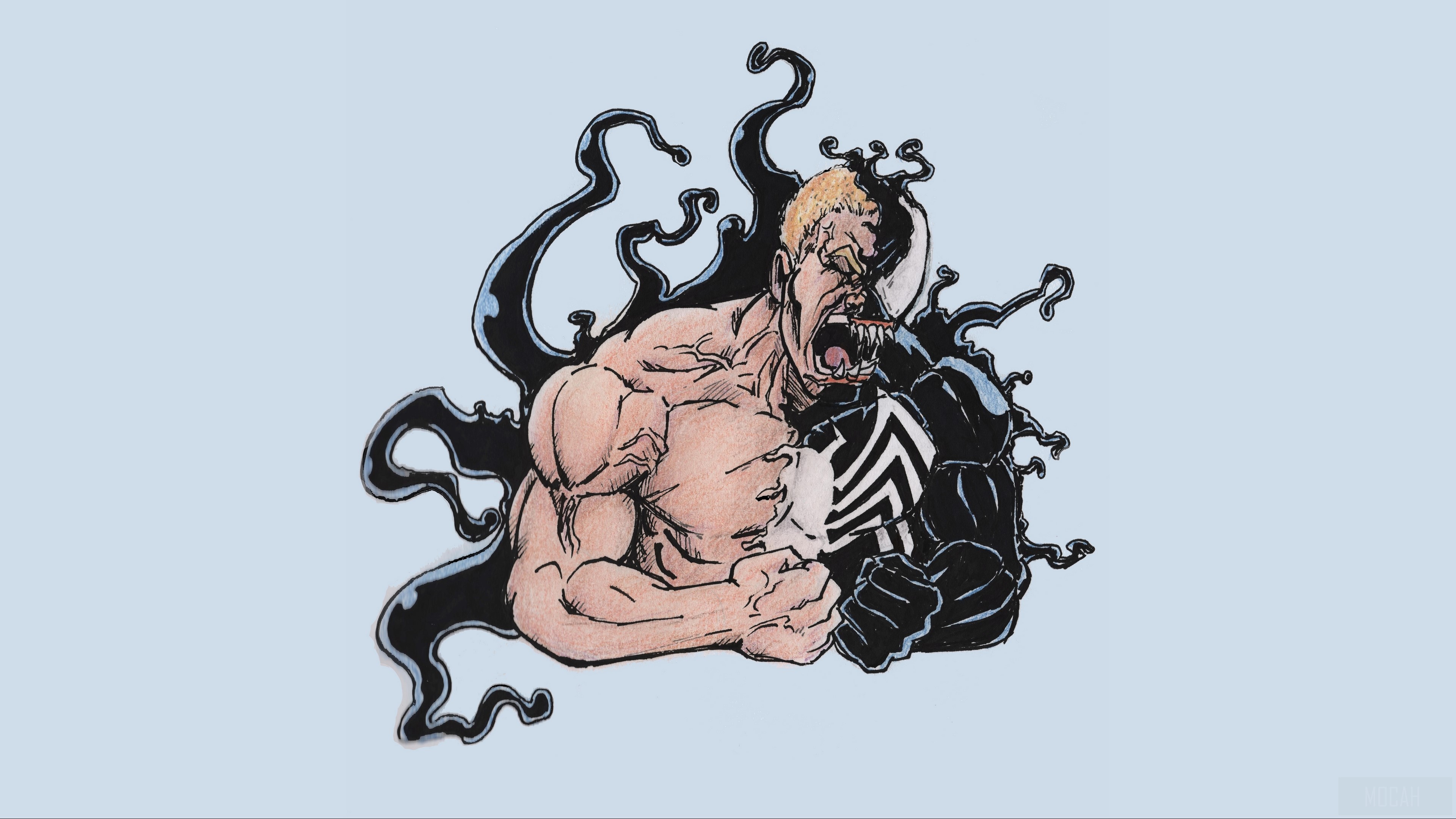 Venom and Eddie Brock HD Wallpaper