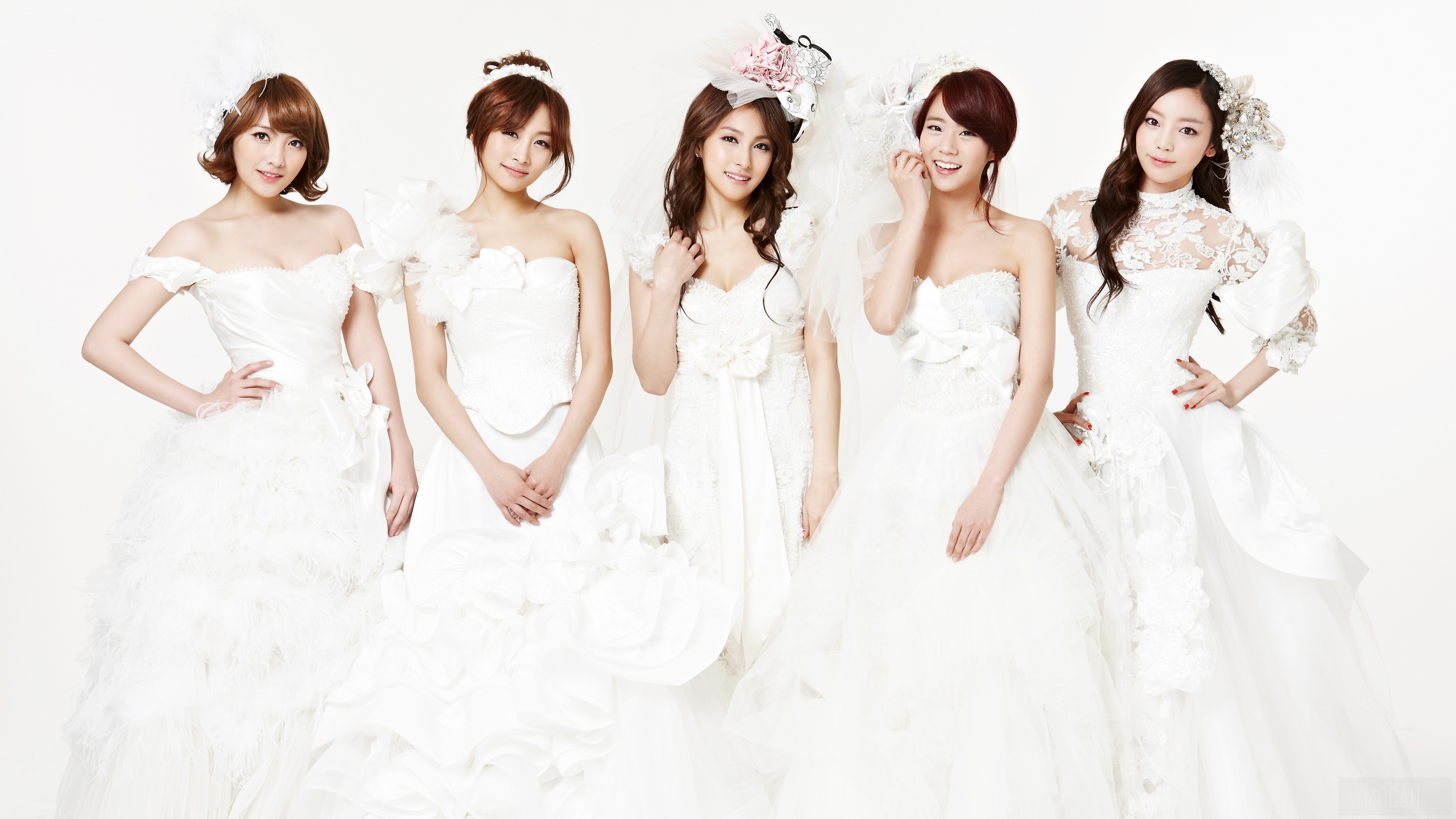 KARA members in white wedding dresses HD Wallpaper