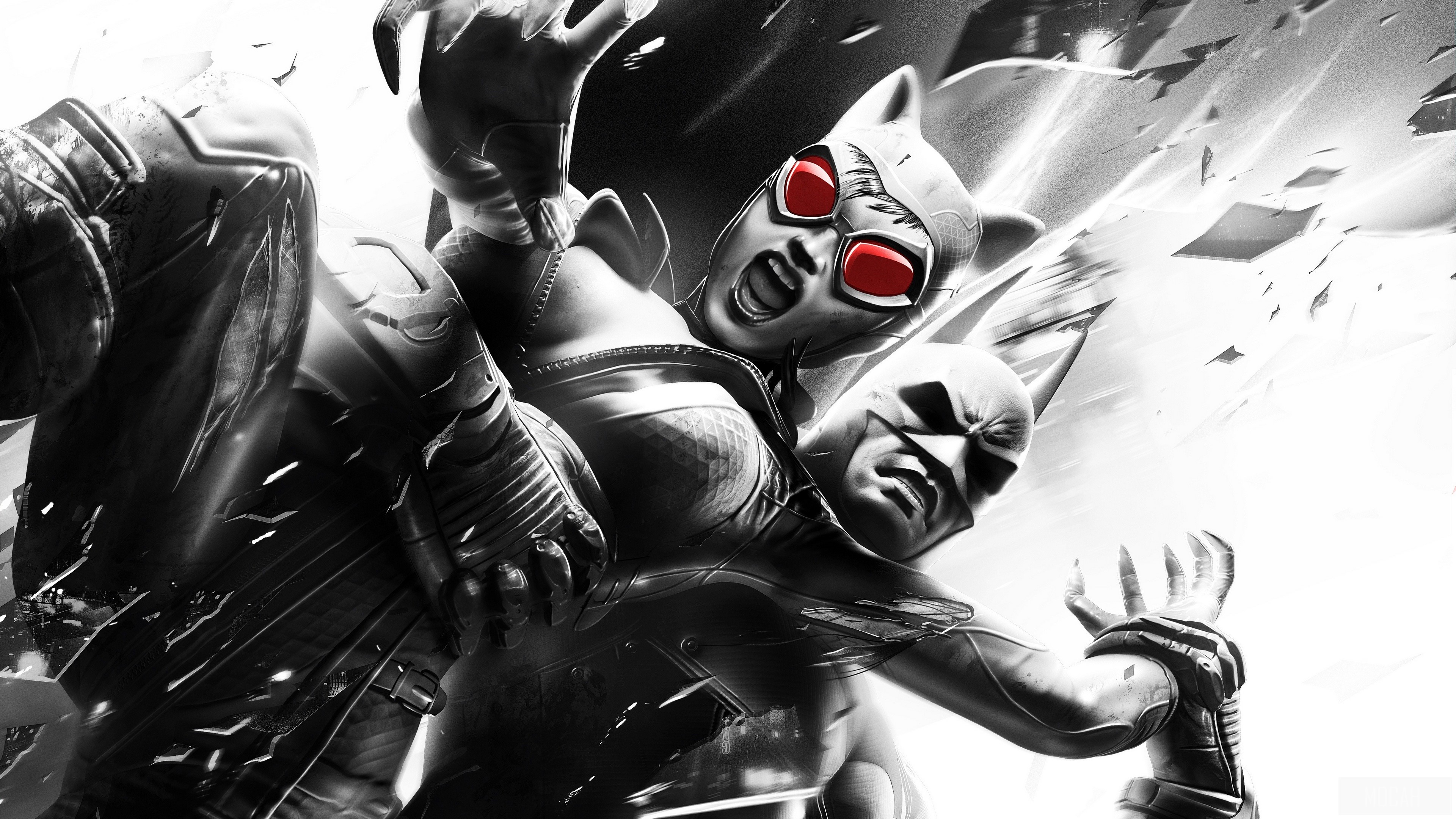 Catwoman and Batman fighting HD Wallpaper