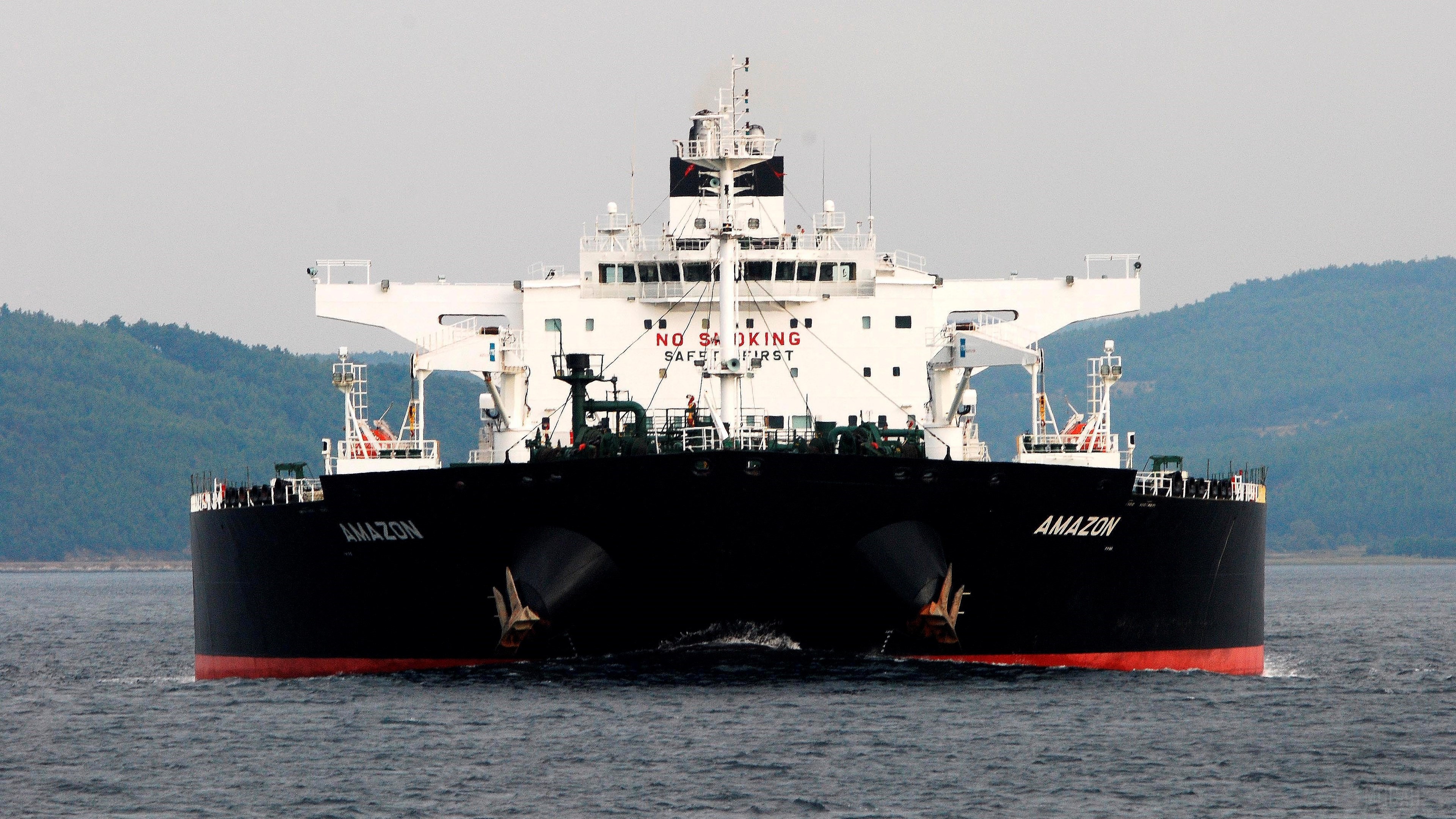 Amazon tanker ship sailing on the water HD Wallpaper