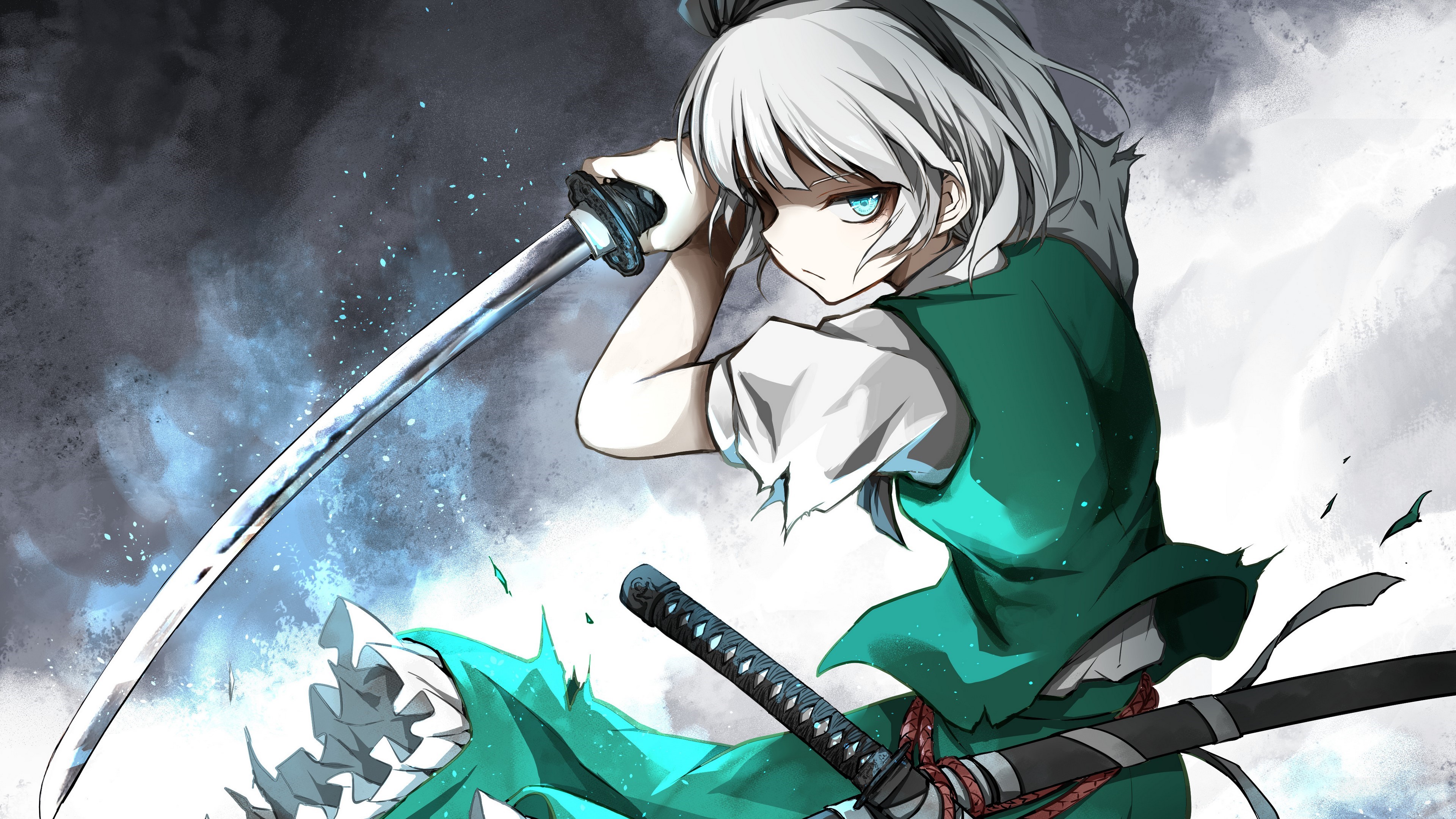 Youmu Konpaku from Touhou Project 4K HD Wallpaper