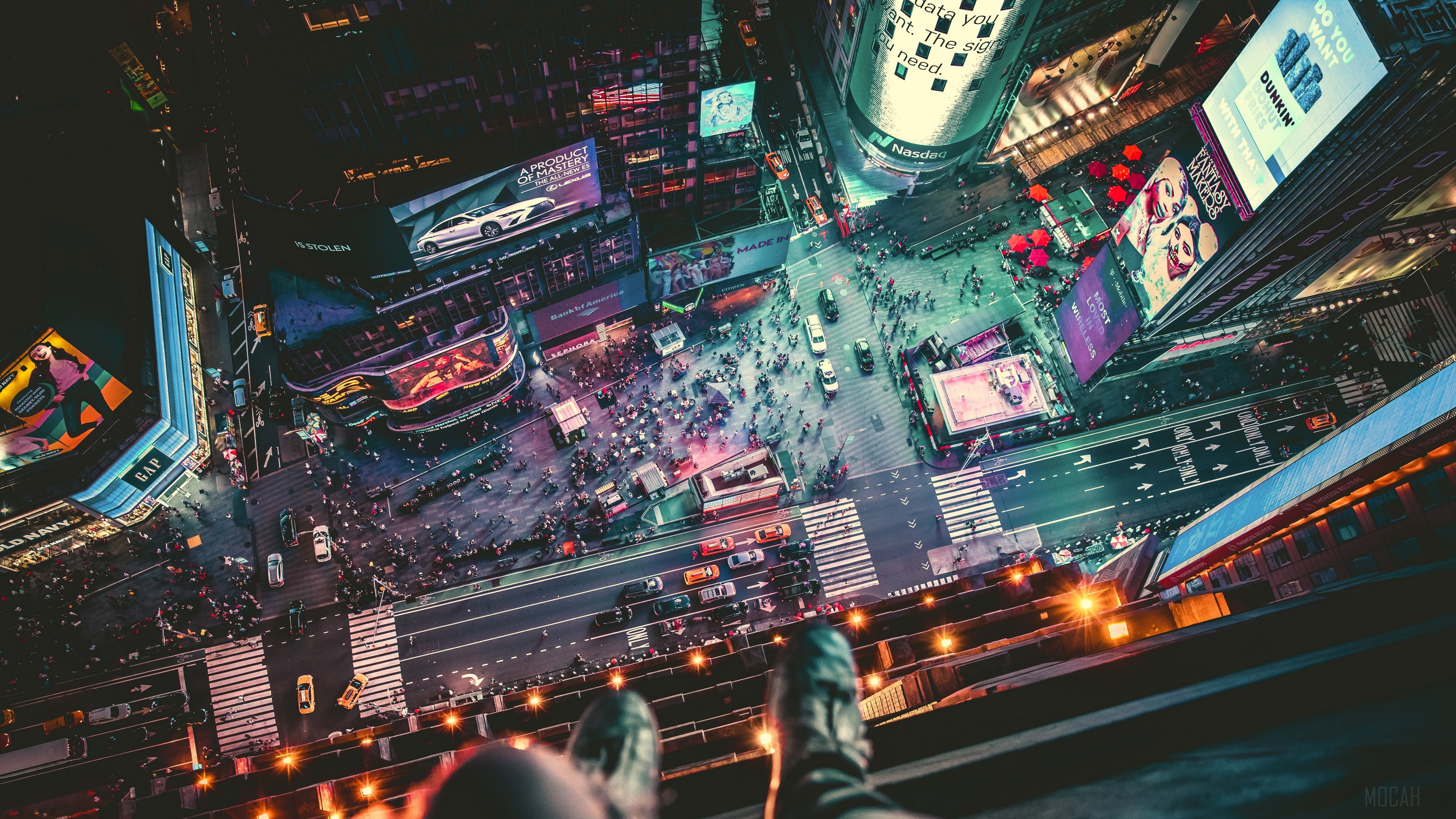 Times Square at Night from Above HD Wallpaper