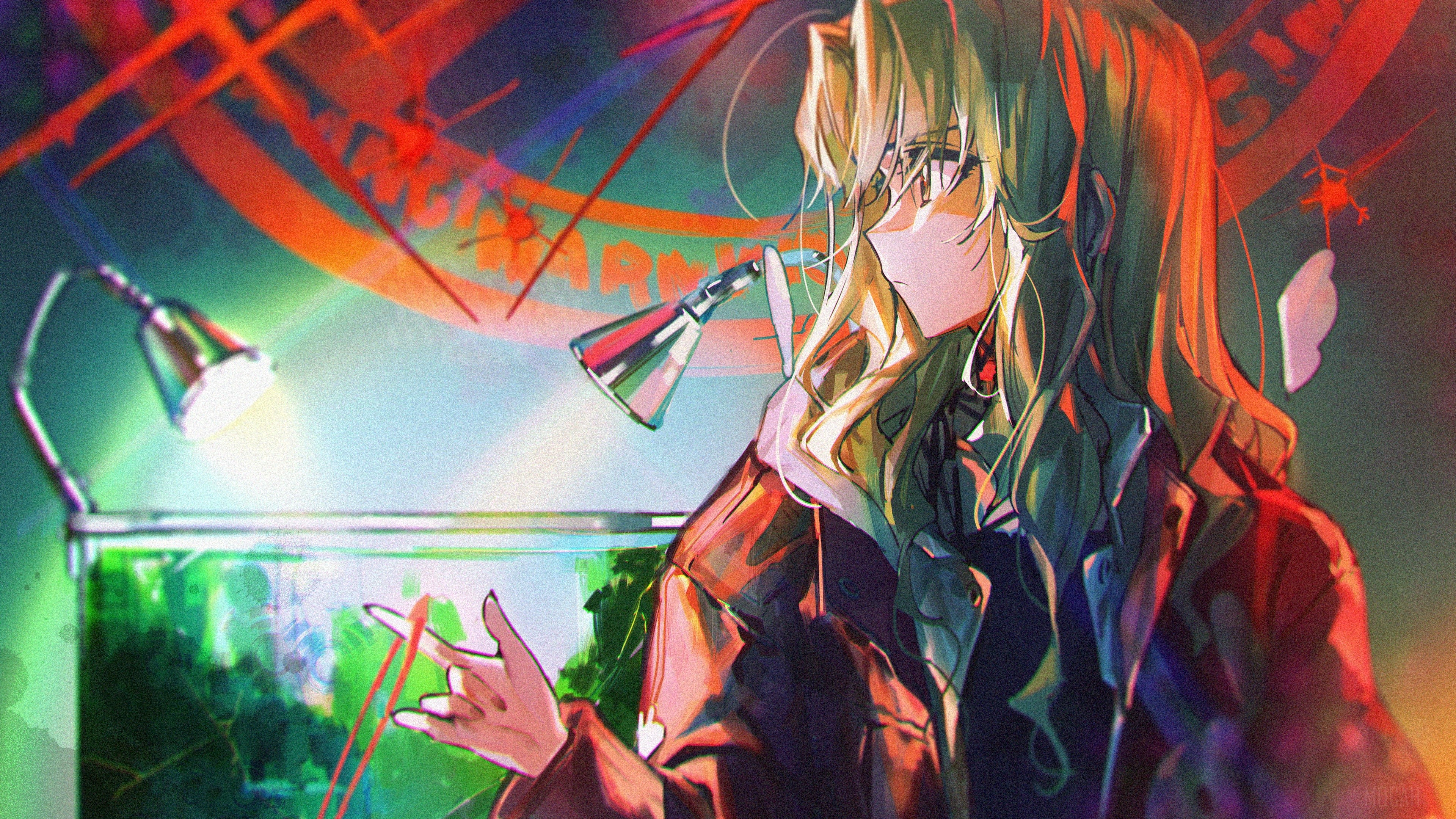 Girl with glasses and blonde hair HD Wallpaper