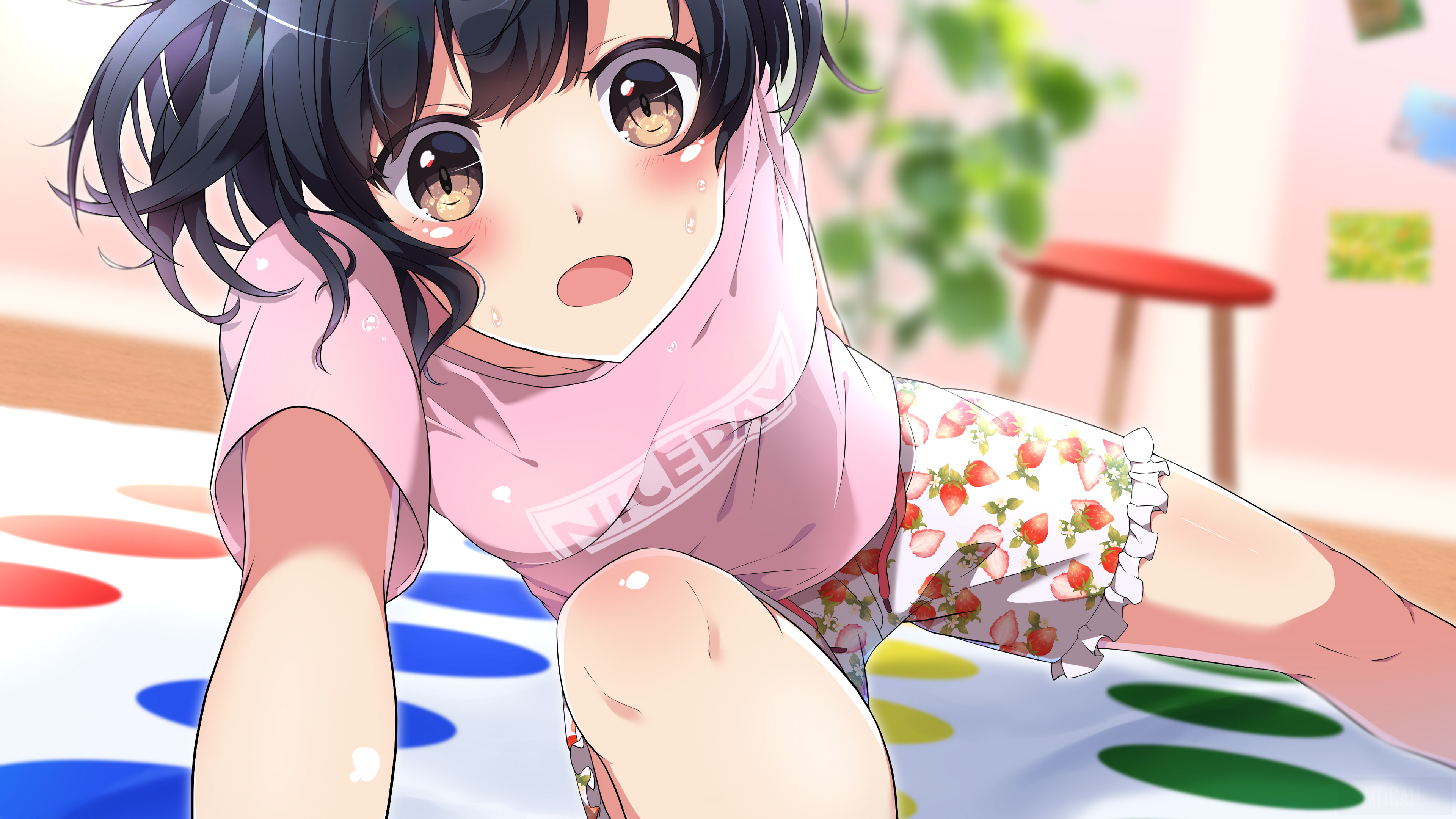 Girl with Black Hair and Brown Eyes 4K HD Wallpaper