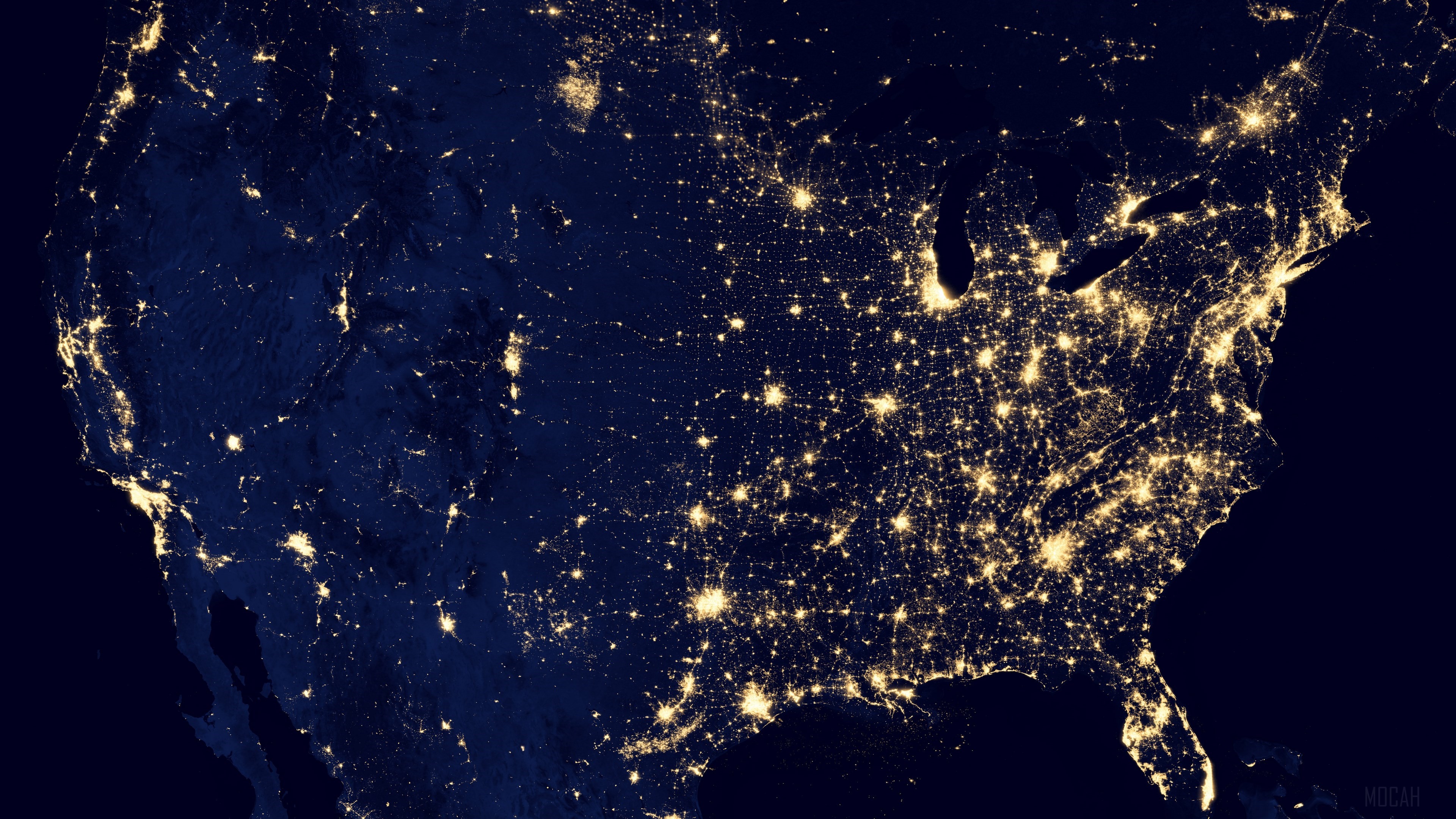 United States at Night 4K HD Wallpaper
