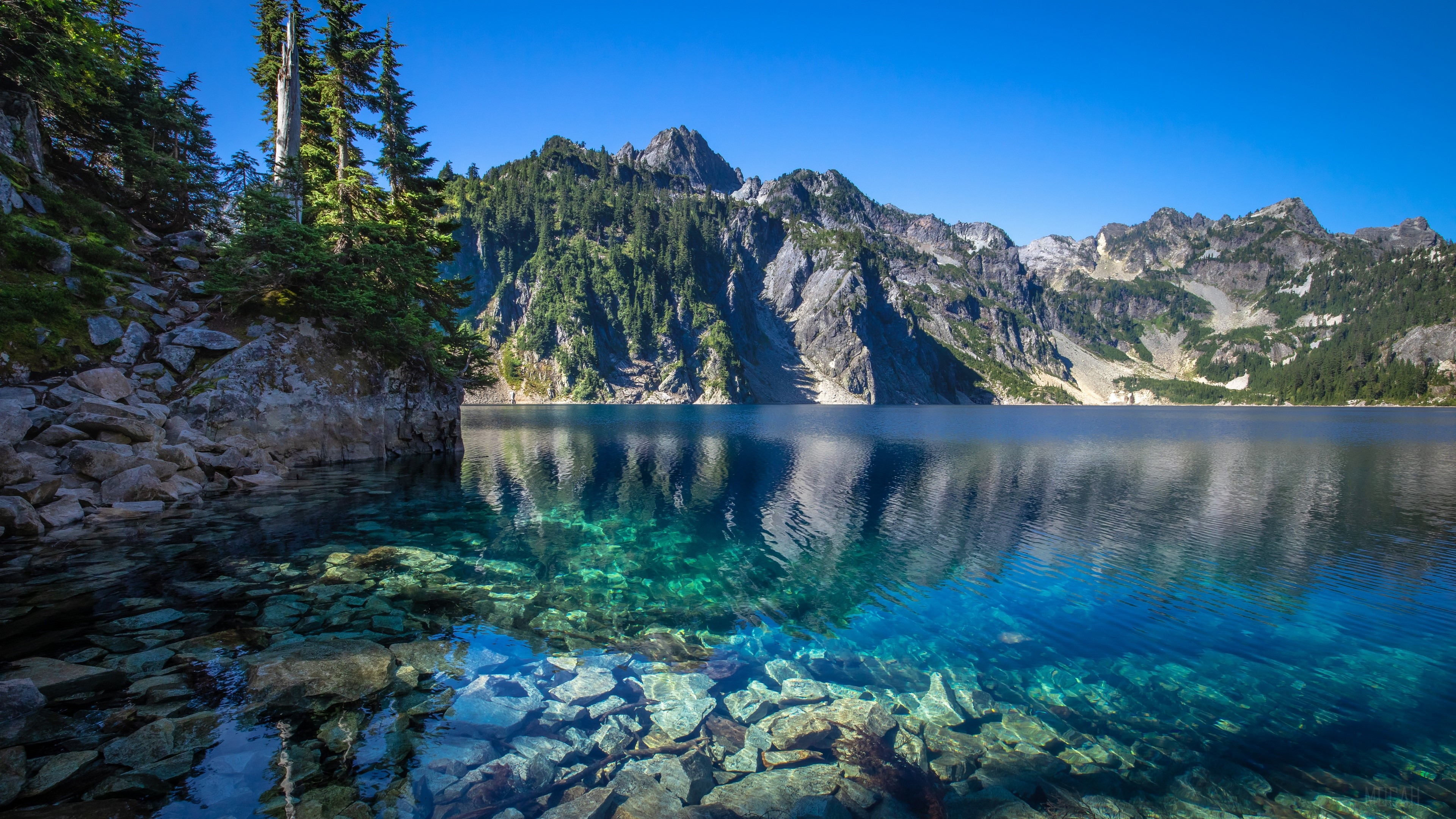 Lake and Mountains 4K HD Wallpaper