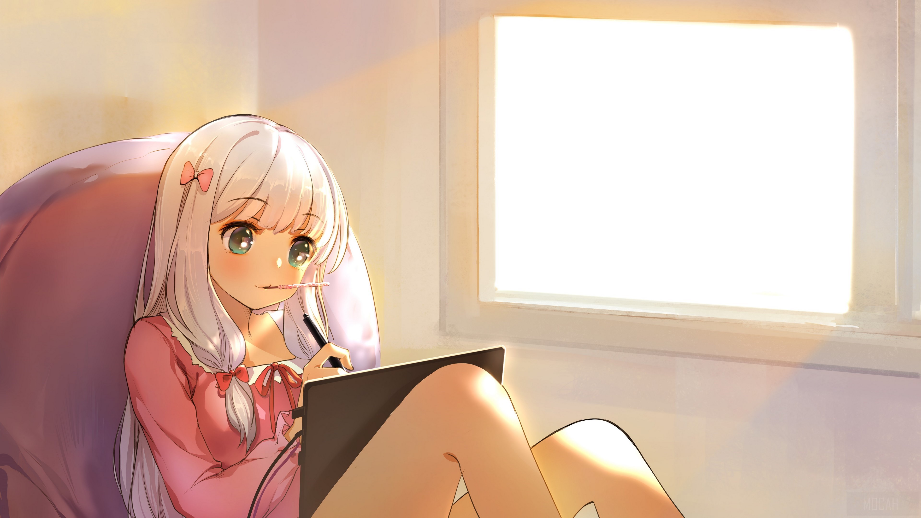 Sagiri Izumi drawing on a tablet HD Wallpaper