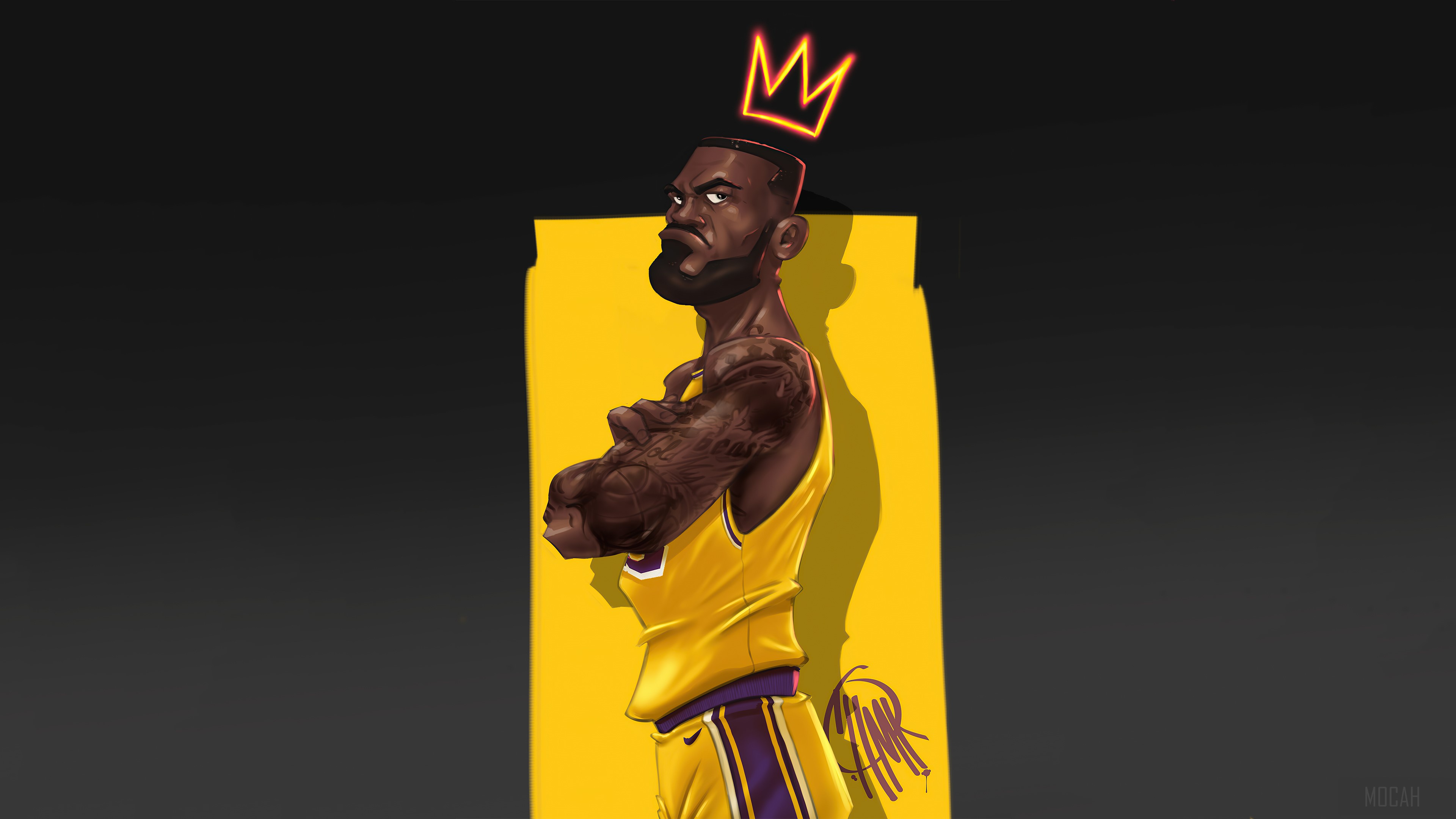 LeBron James wearing a crown HD Wallpaper