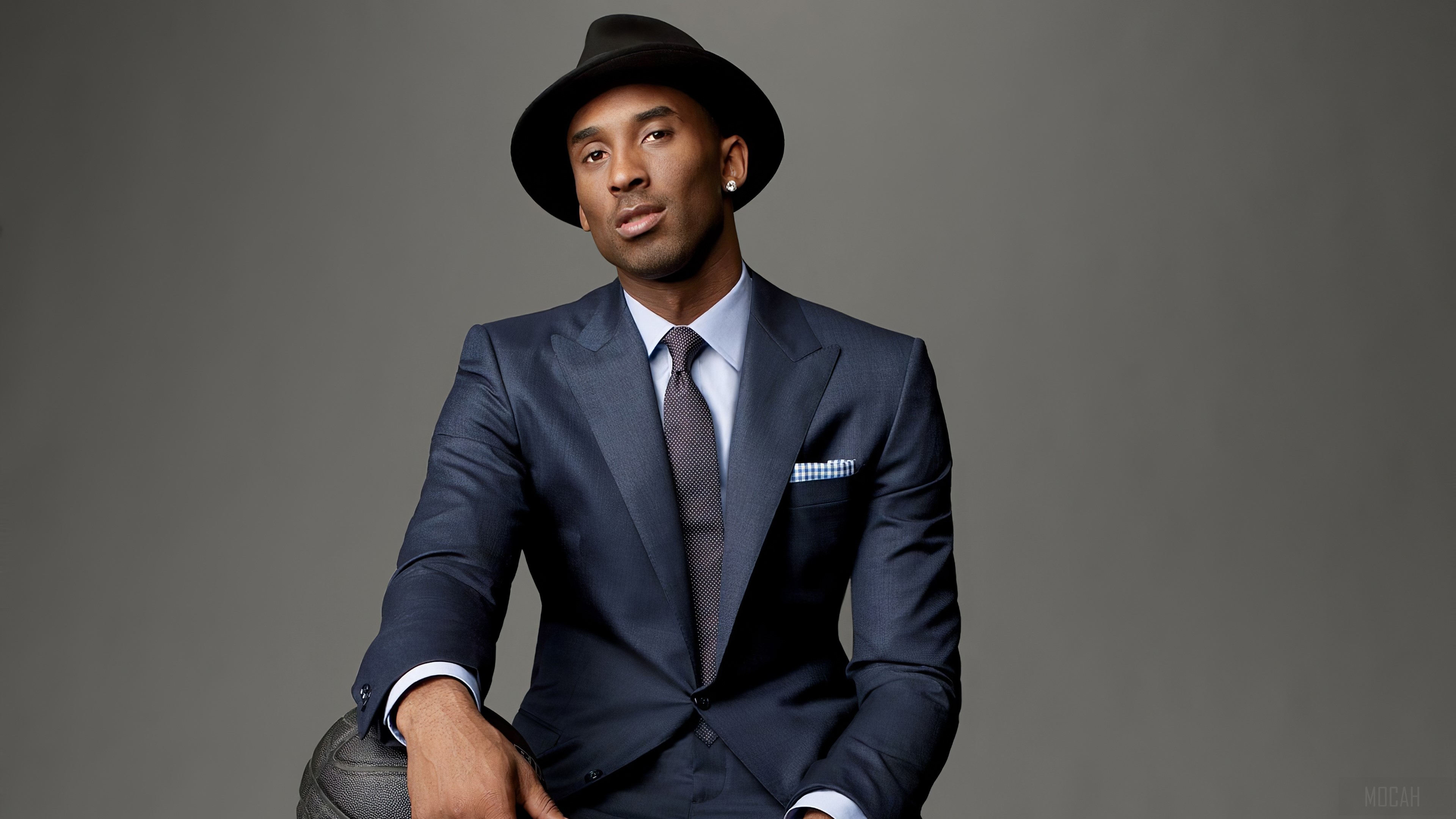 Kobe Bryant in a suit and hat HD Wallpaper