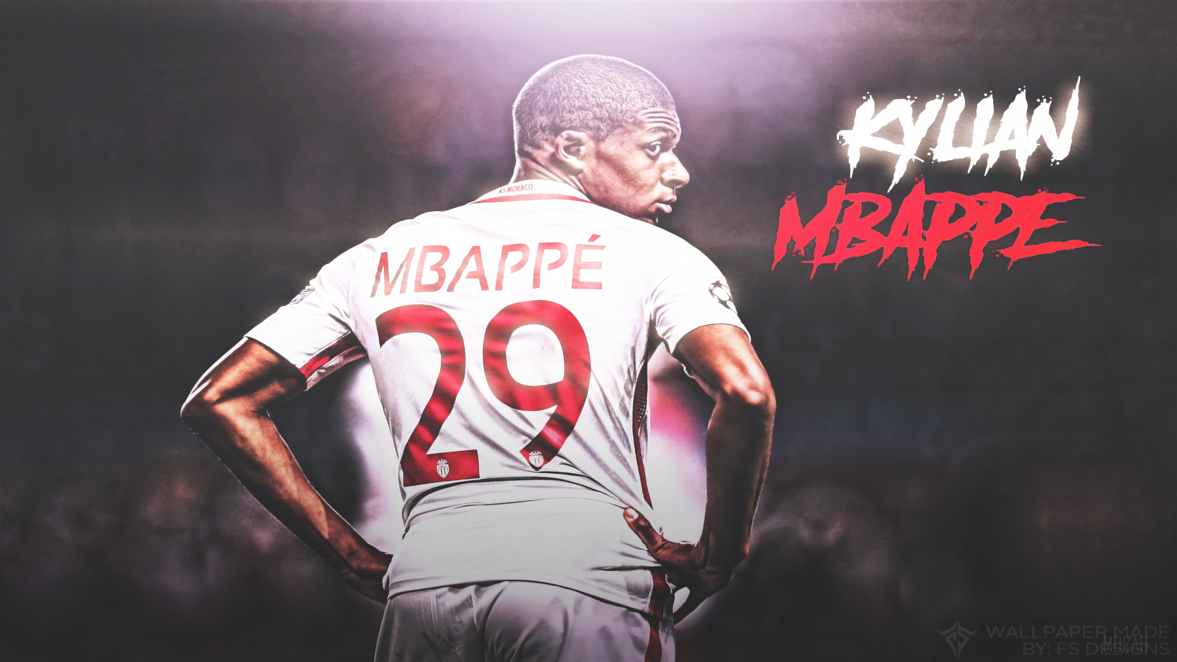 Kylian Mbappe 29 Monaco 4K HD Wallpaper