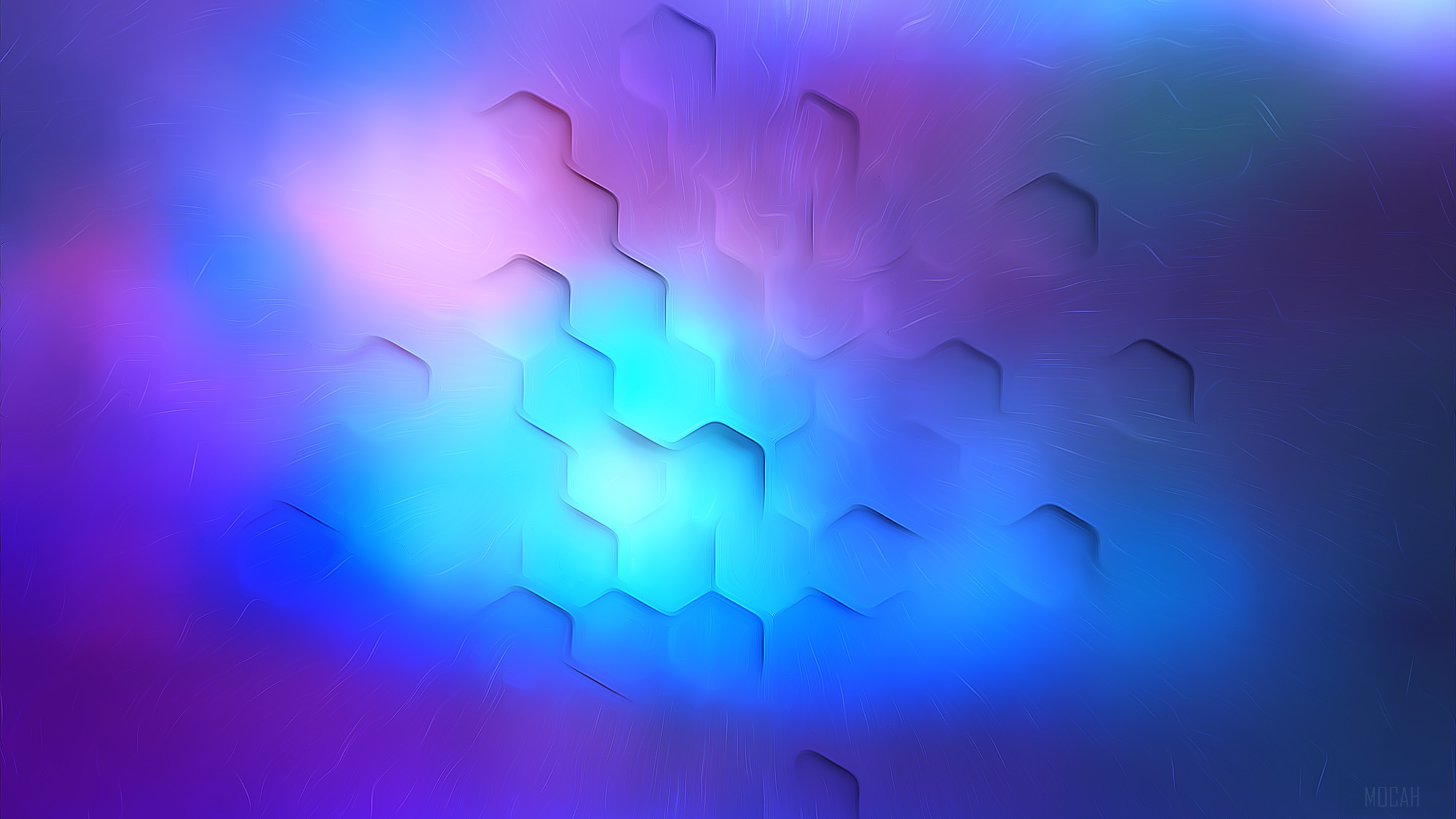 Hexagonal Pattern with Soothing Lights 4K HD Wallpaper
