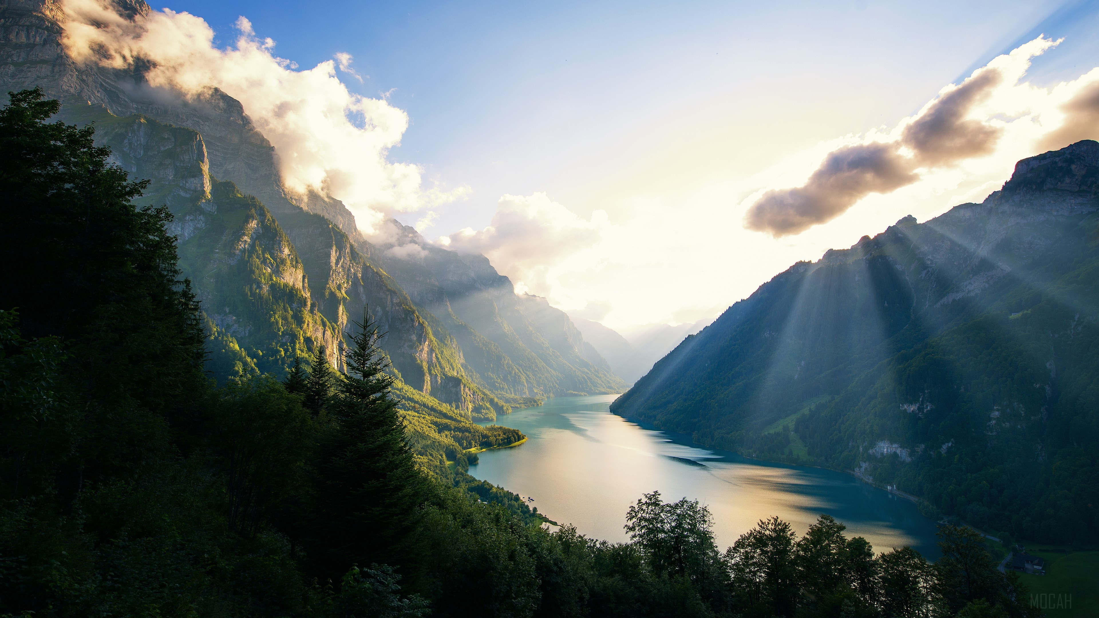 Switzerland Alps Mountains Morning HD Wallpaper