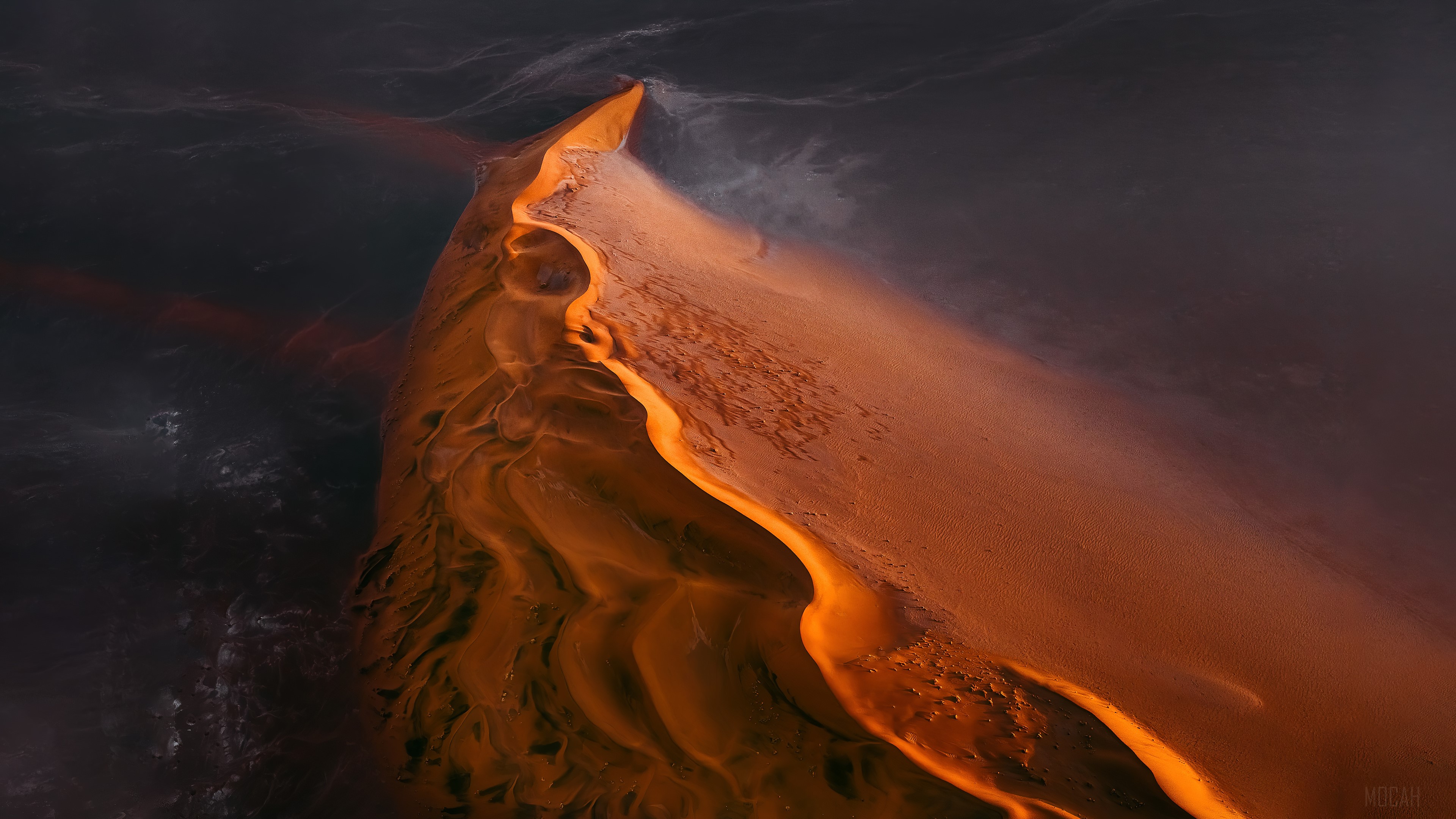 Aerial view of sand dunes in Namib Desert, 4K HD Wallpaper