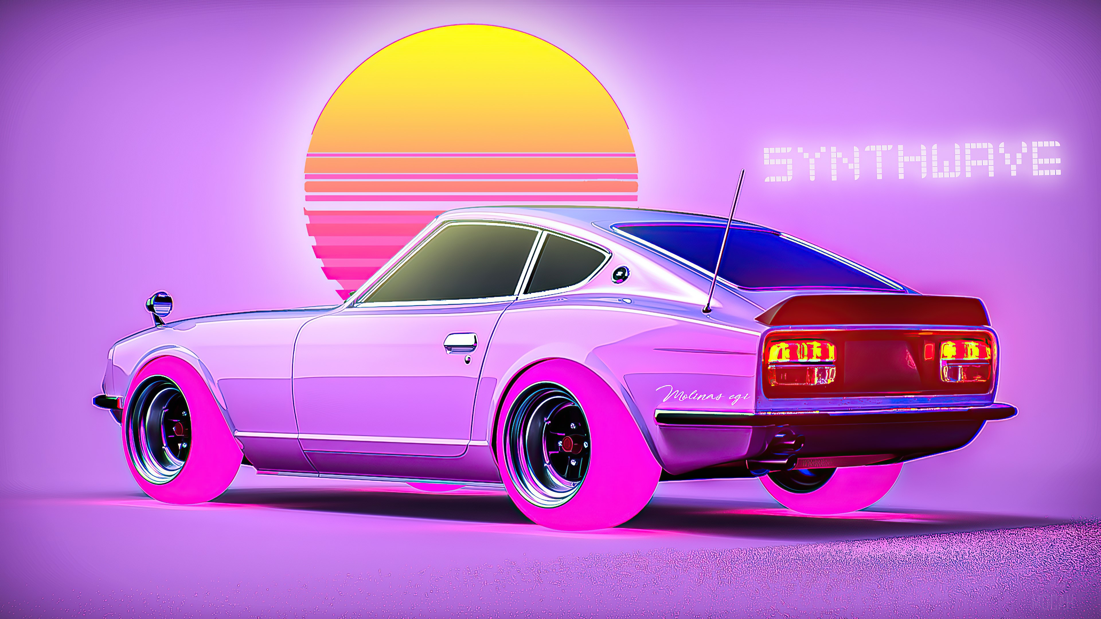 240z Synthwave HD Wallpaper