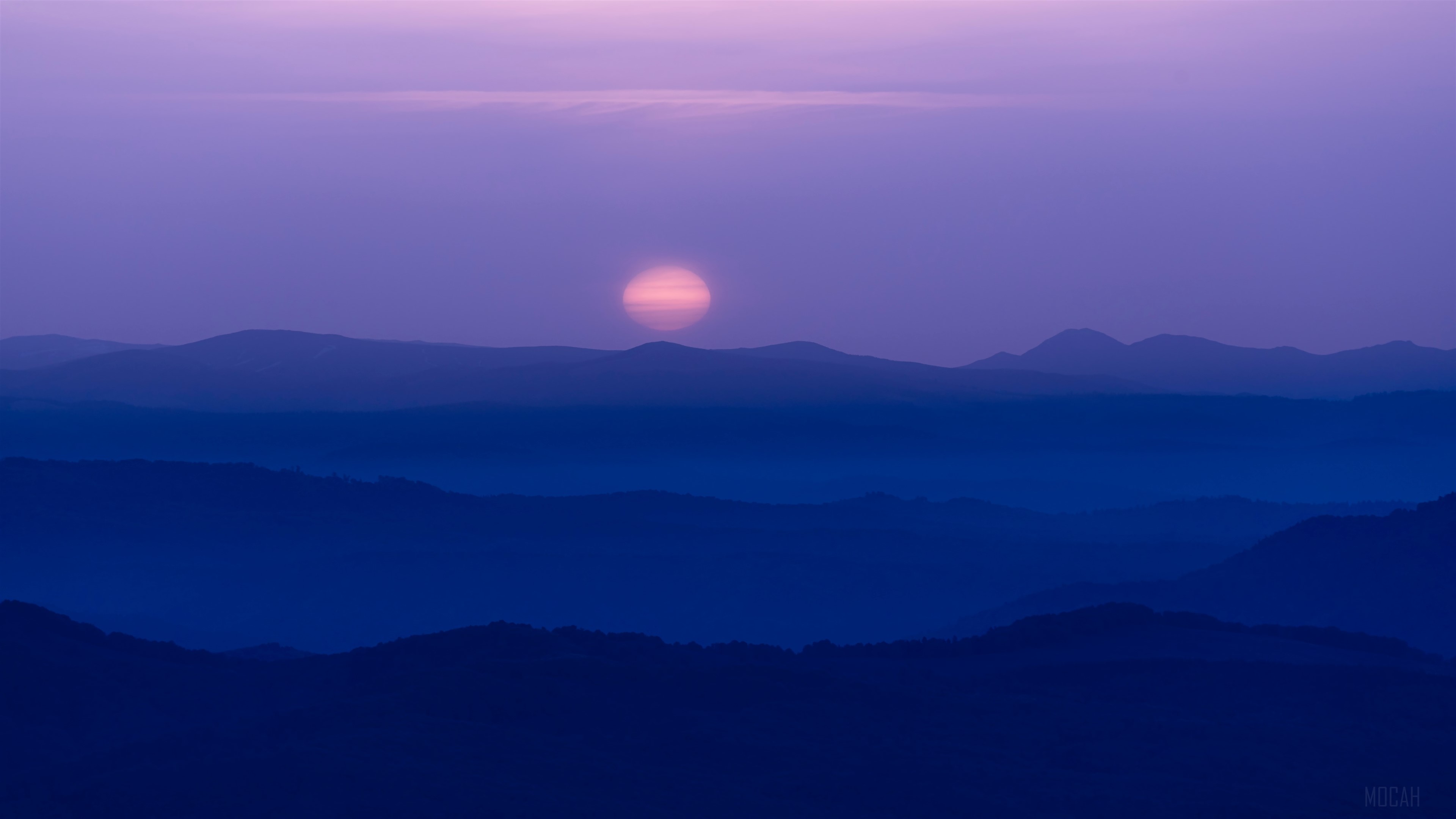 Silhouette Mountains at Sunset 4K HD Wallpaper