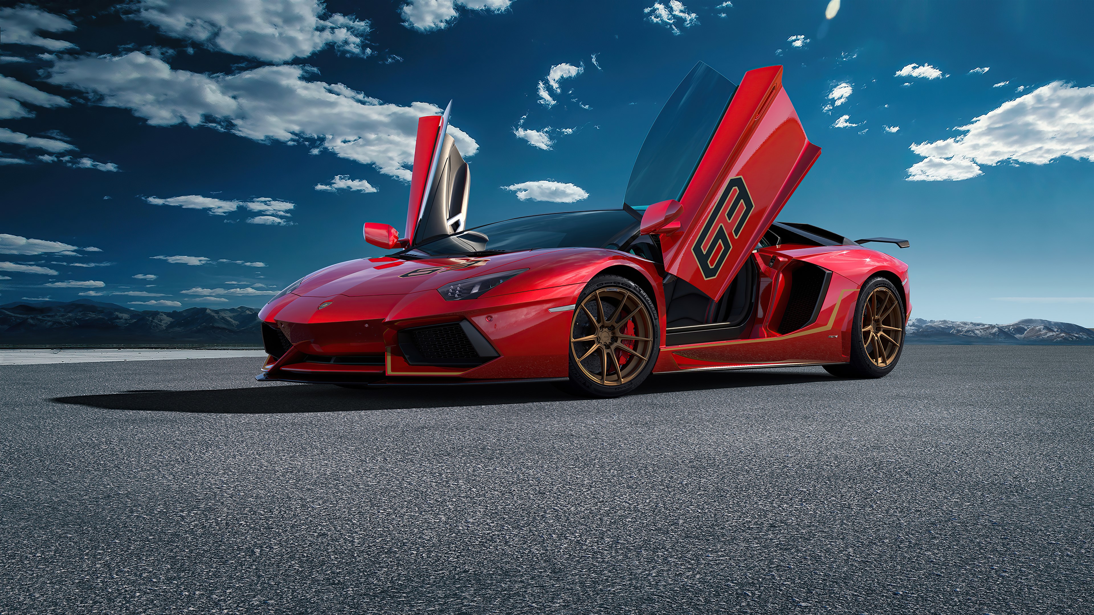 Red Lamborghini Aventador SVJ 63 2020 4K HD Wallpaper