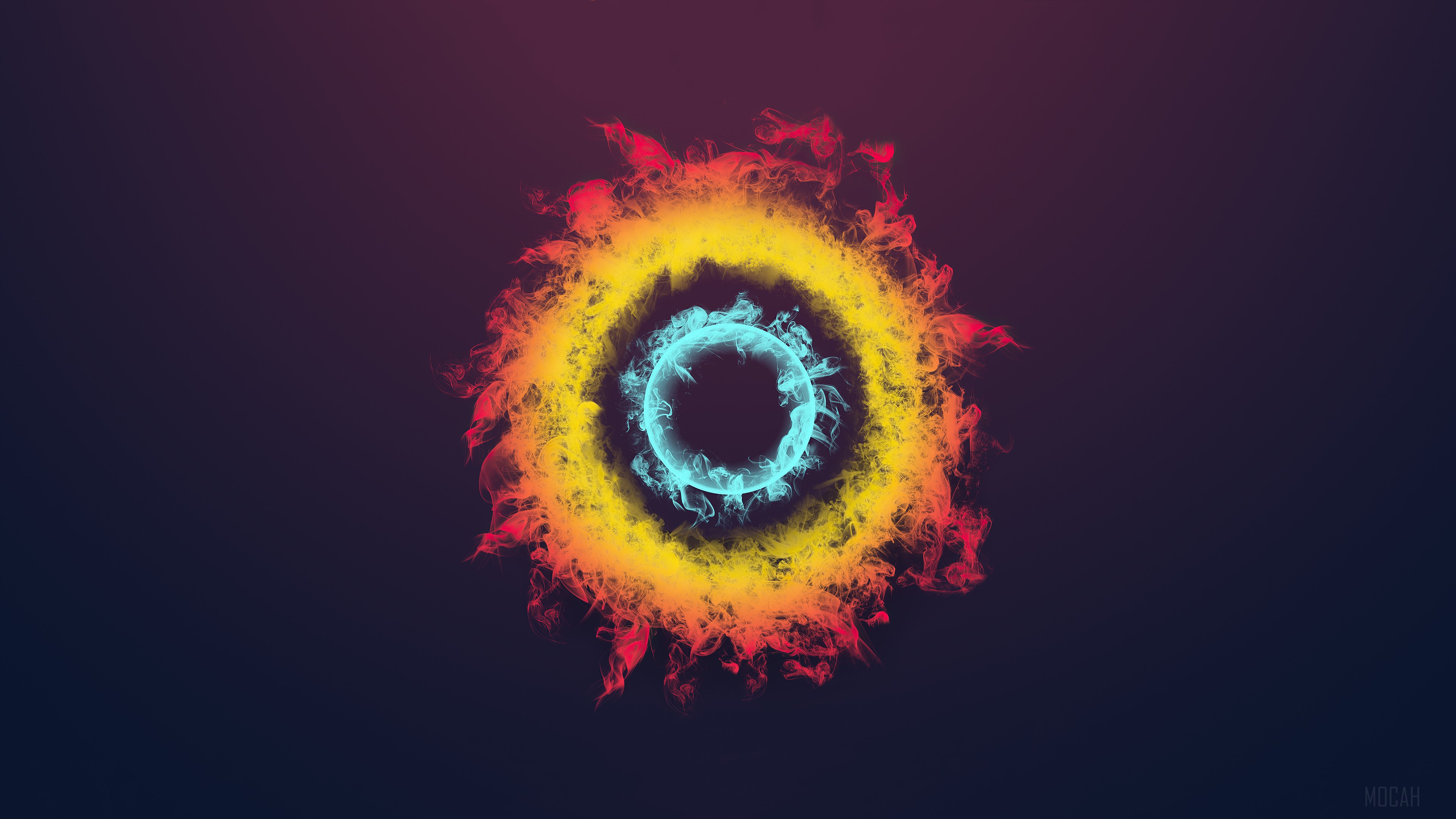 Abstract Fire and Ice Circles 4K HD Wallpaper