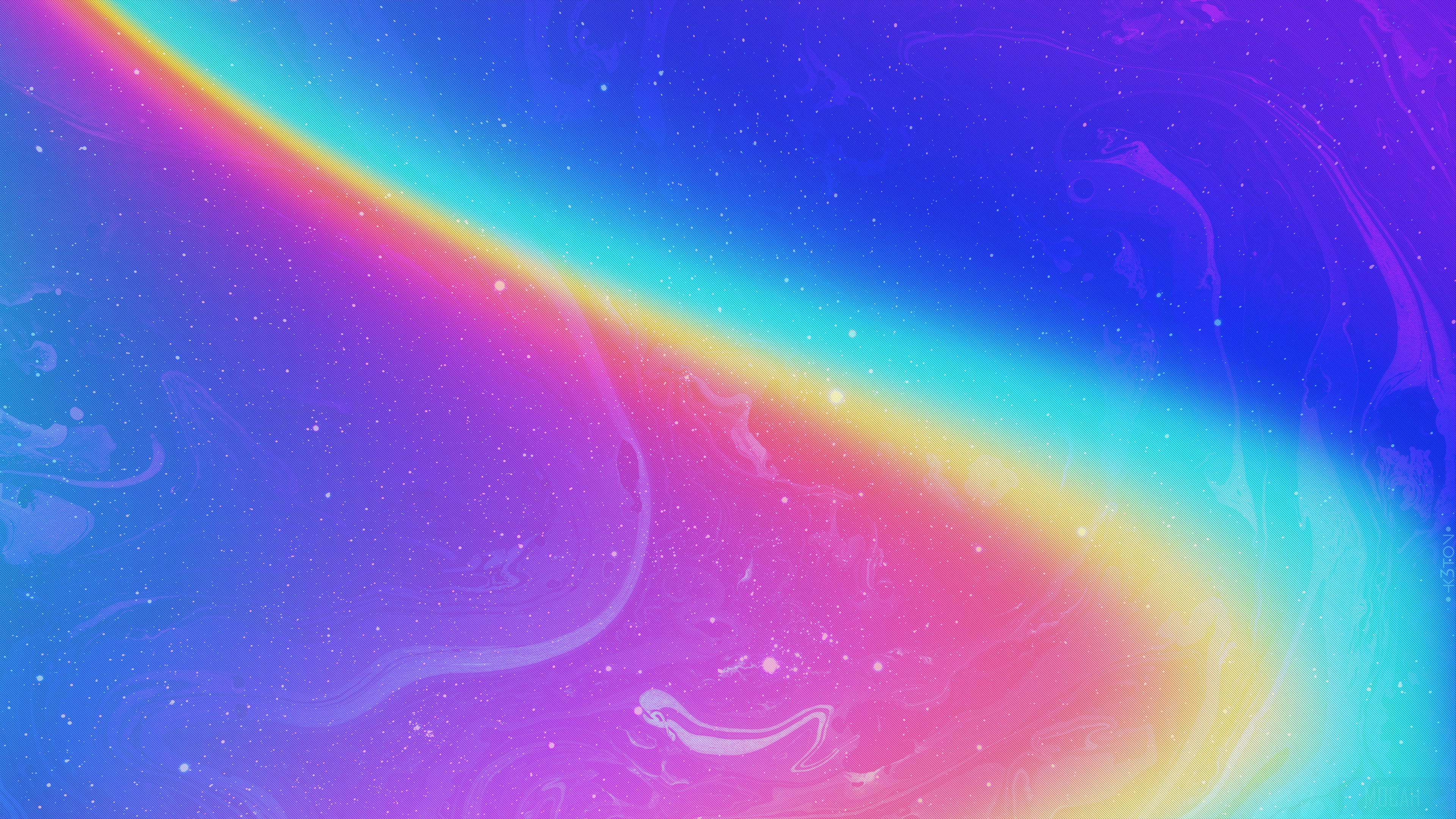 Rainbow Colors Floating Background 4K HD Wallpaper