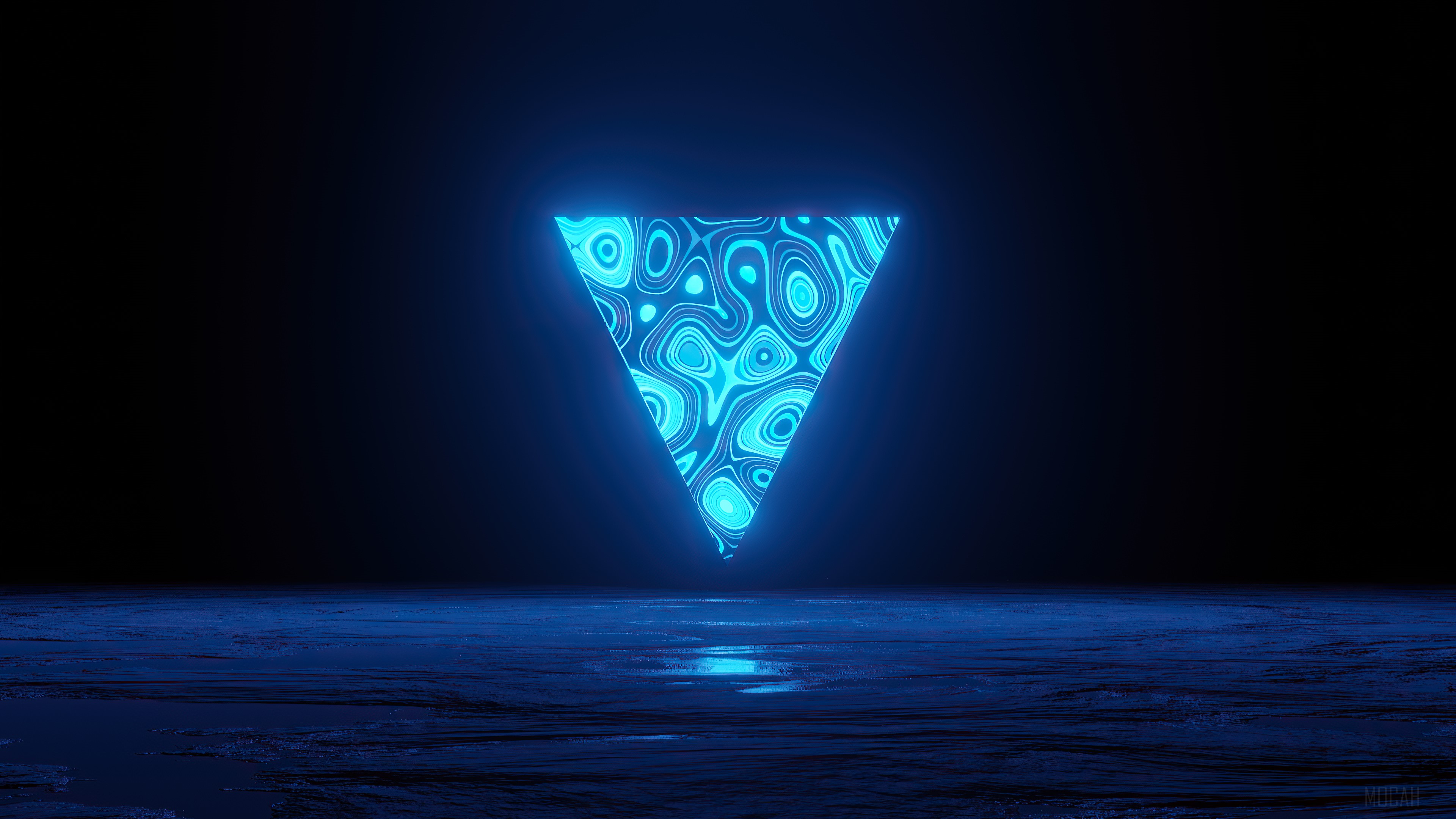 Blue Triangle Variant Abstract HD Wallpaper