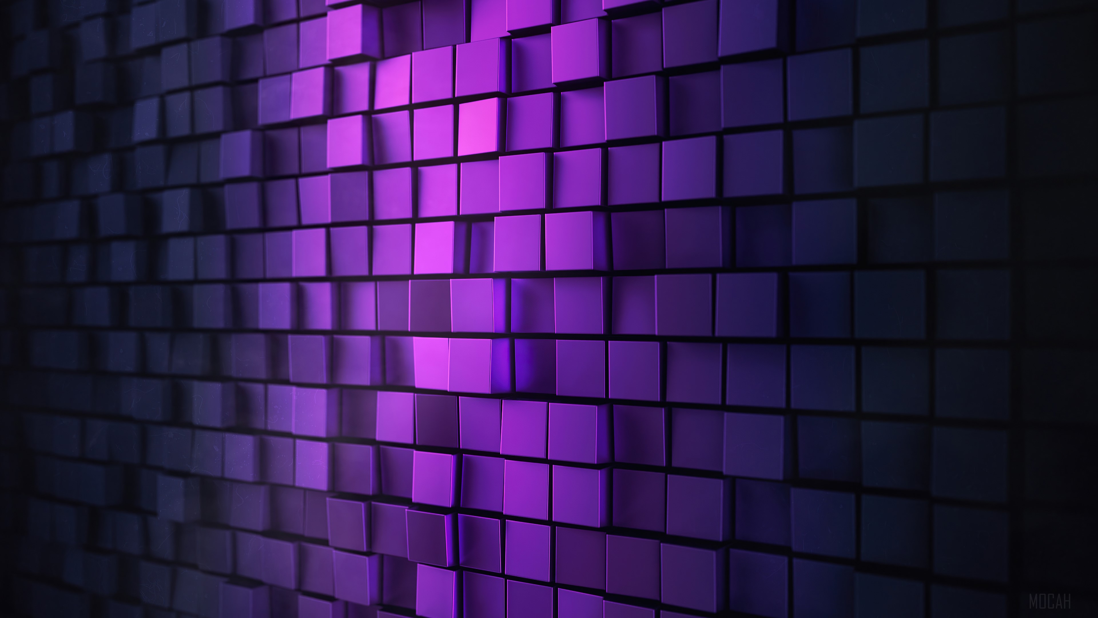 3D Purple Cubes Abstract 4K HD Wallpaper