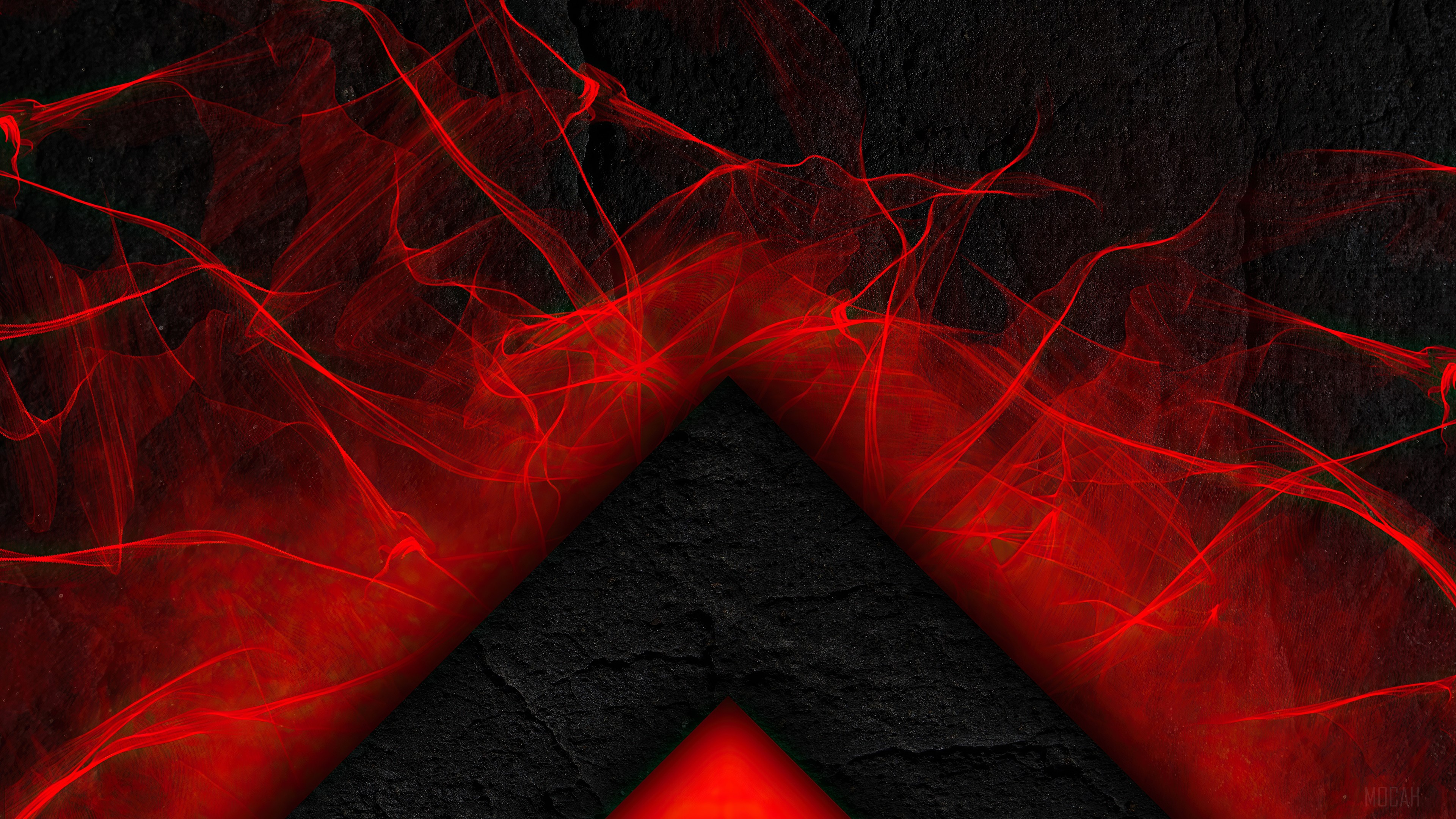 Abstract Red Flame Triangle 4K HD Wallpaper