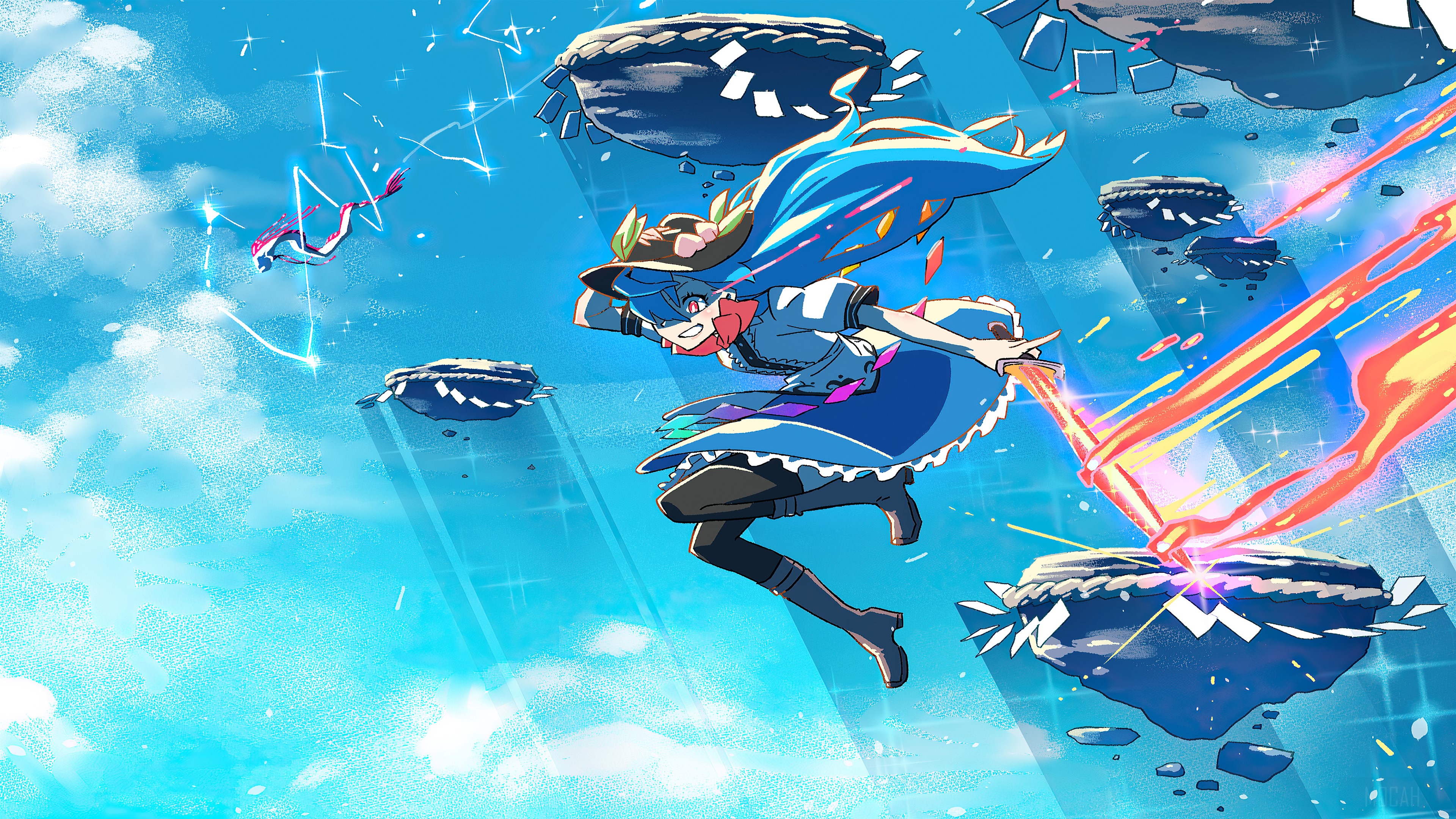 Hinanawi Tenshi from Touhou Project 4K HD Wallpaper