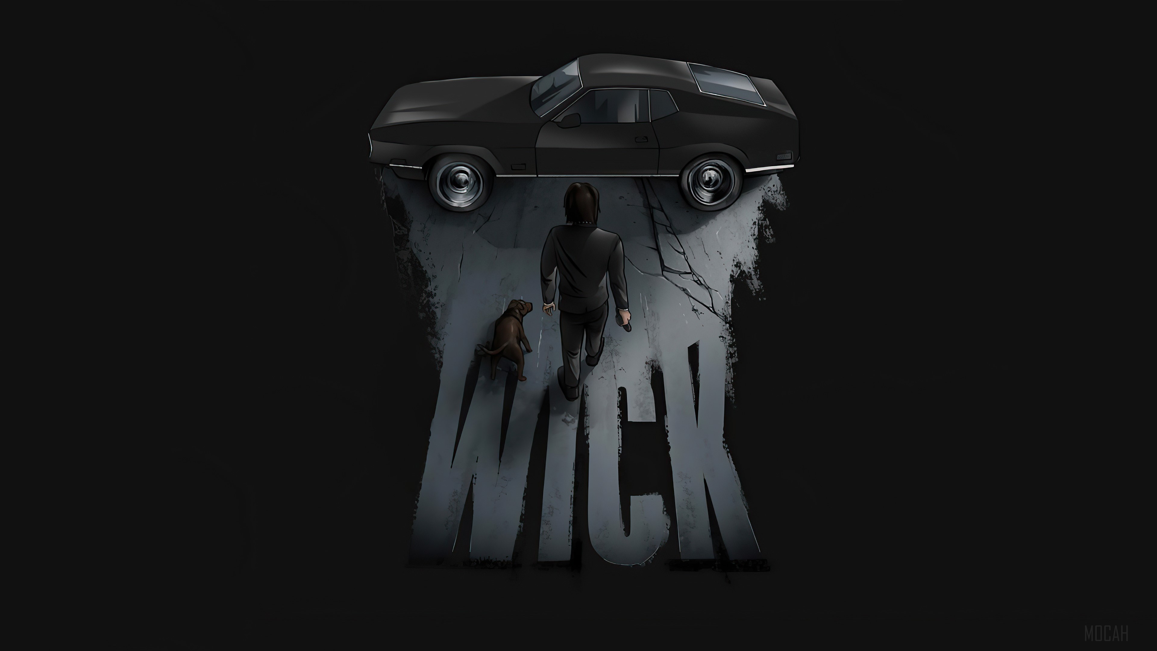 John Wick from John Wick walking with dog HD Wallpaper