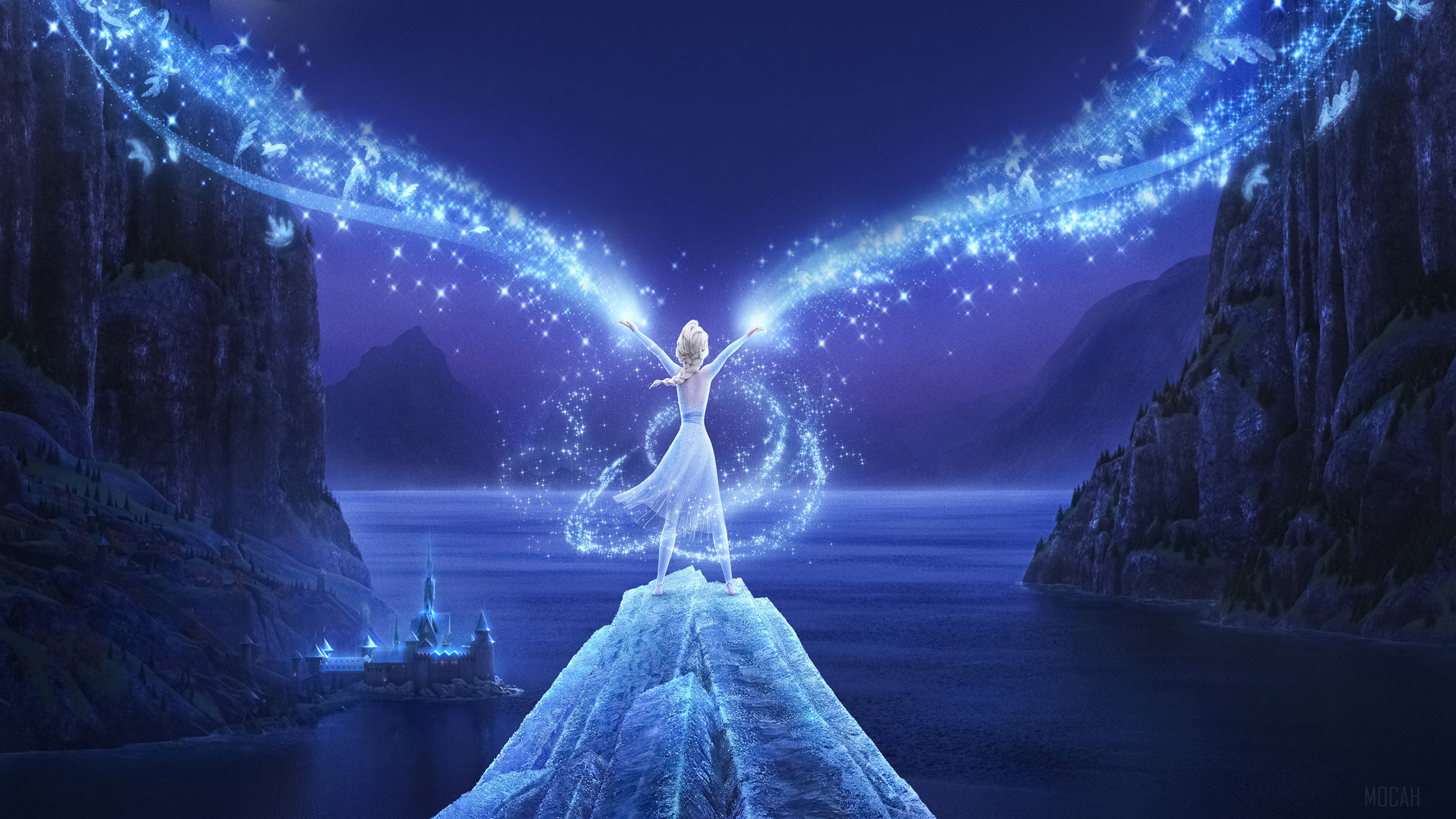 Elsa from Frozen creating magic HD Wallpaper