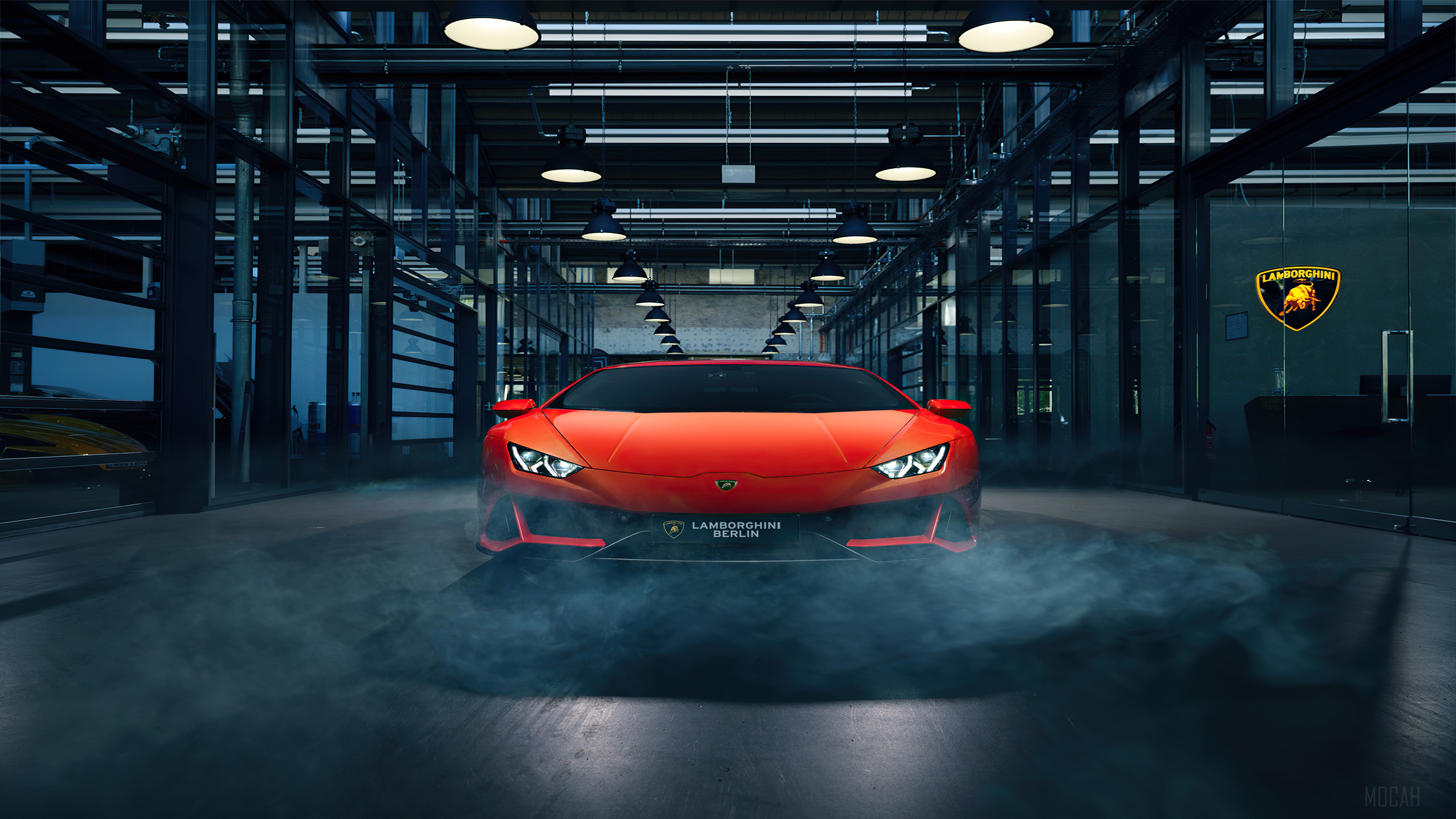 Orange Lamborghini Huracan Berlin 4K HD Wallpaper