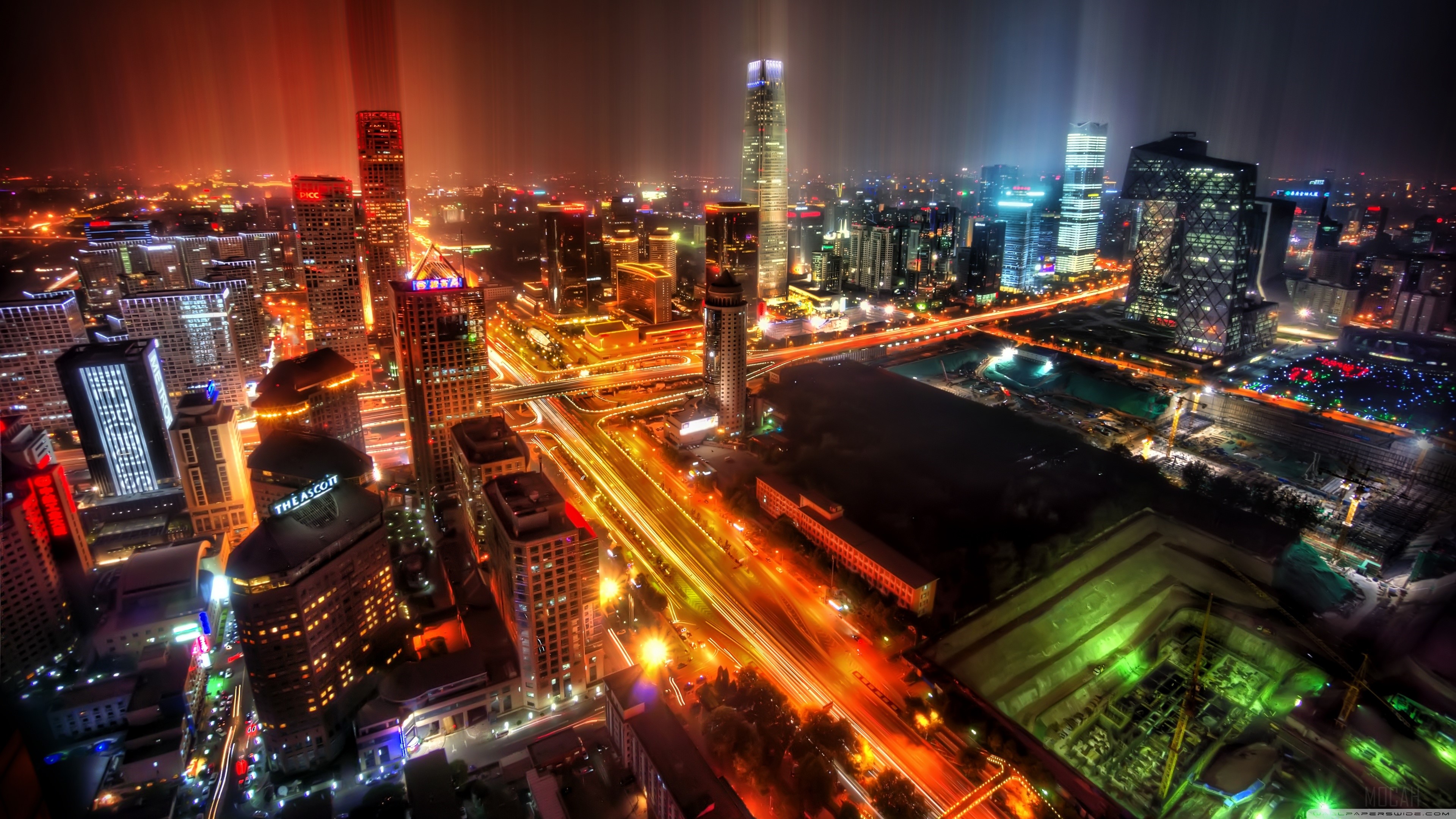 Downtown Beijing After Rain HD Wallpaper