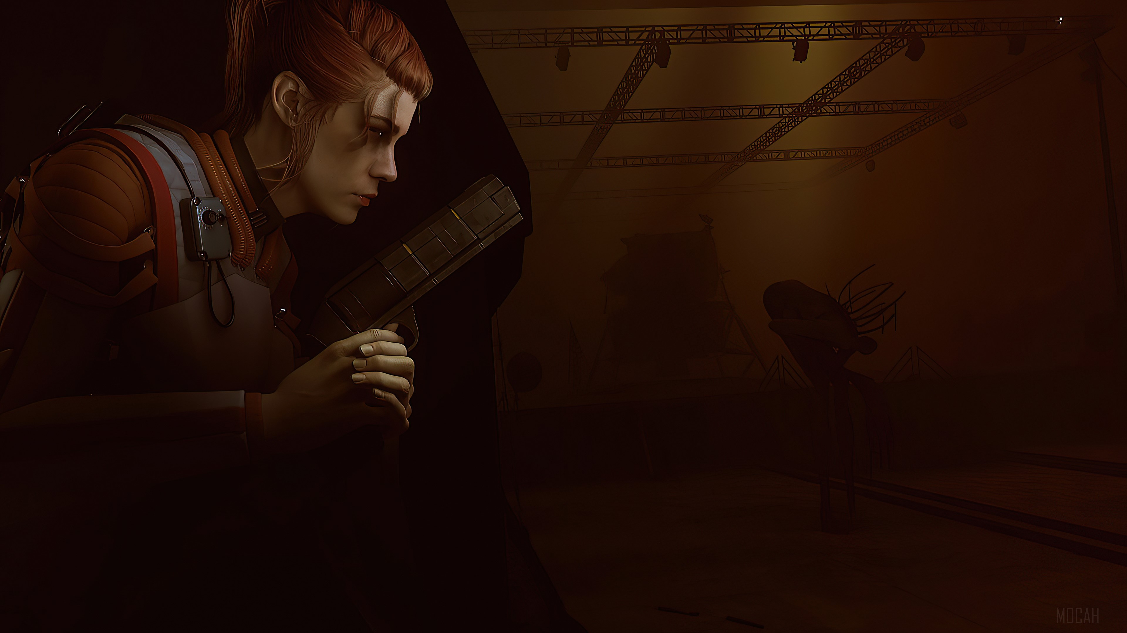 Jesse Faden from Control holding a weapon HD Wallpaper