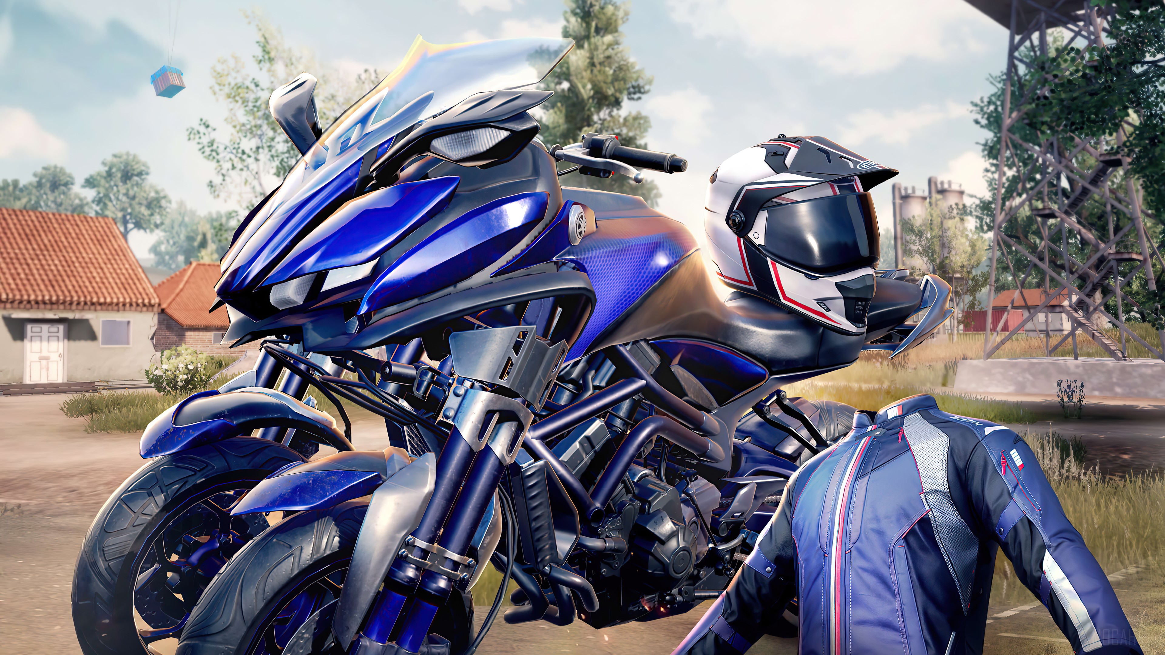 Yamaha motorcycle and racing suit in PUBG 4K HD Wallpaper
