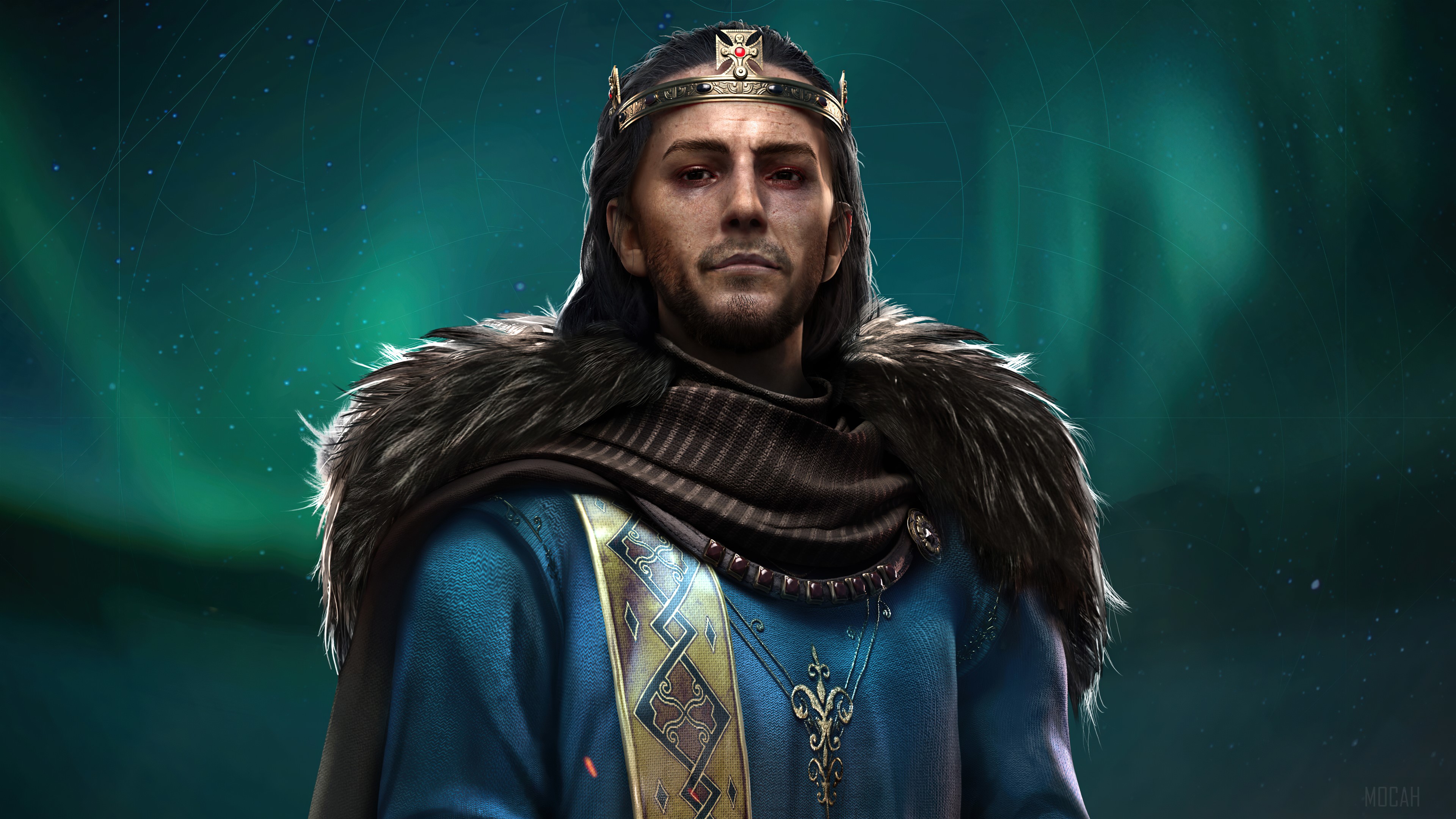 King Alfred the Great from AC Valhalla 4K HD Wallpaper