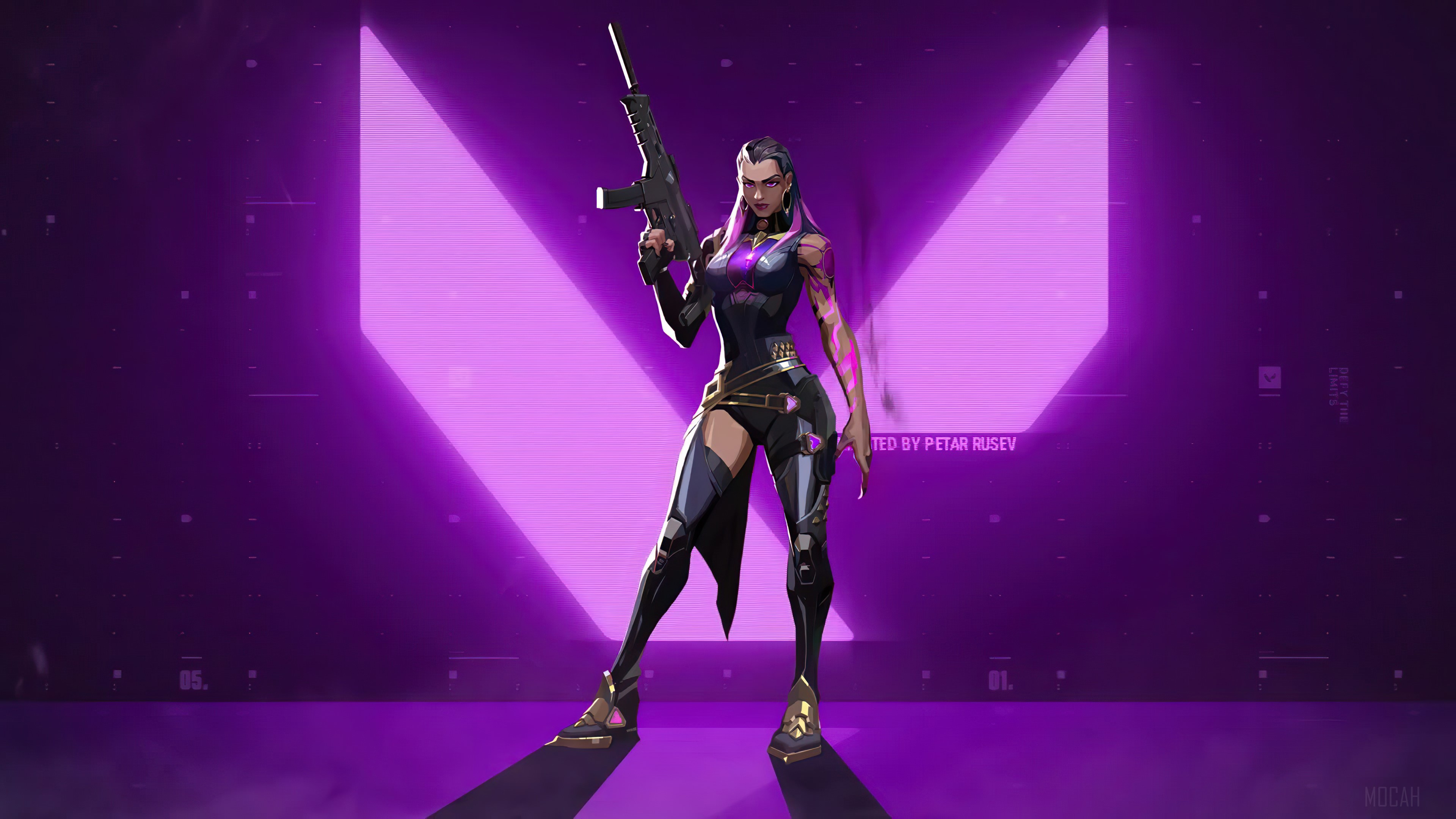 Reyna from Valorant holding a rifle HD Wallpaper
