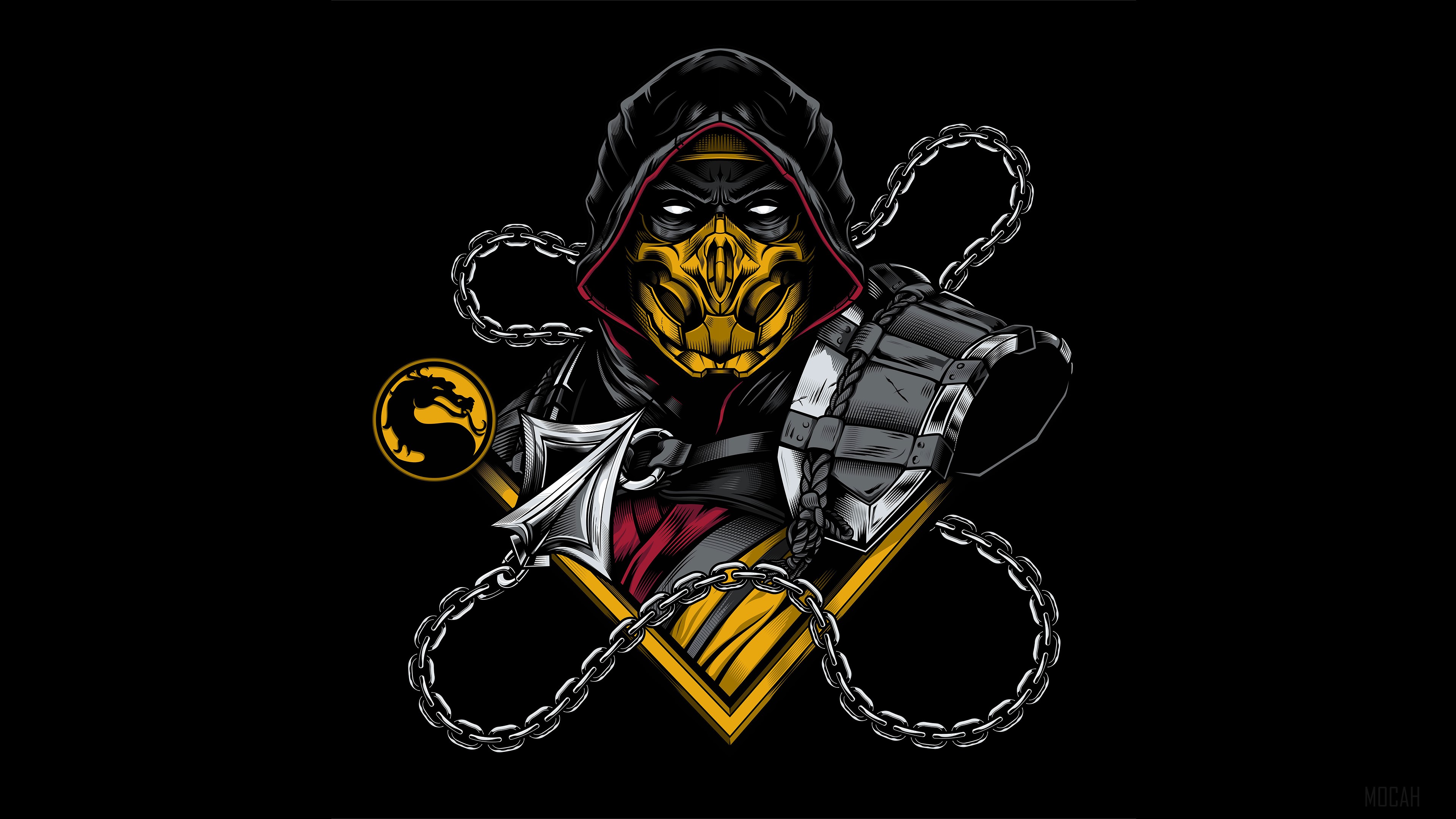 Scorpion from Mortal Kombat 4K HD Wallpaper