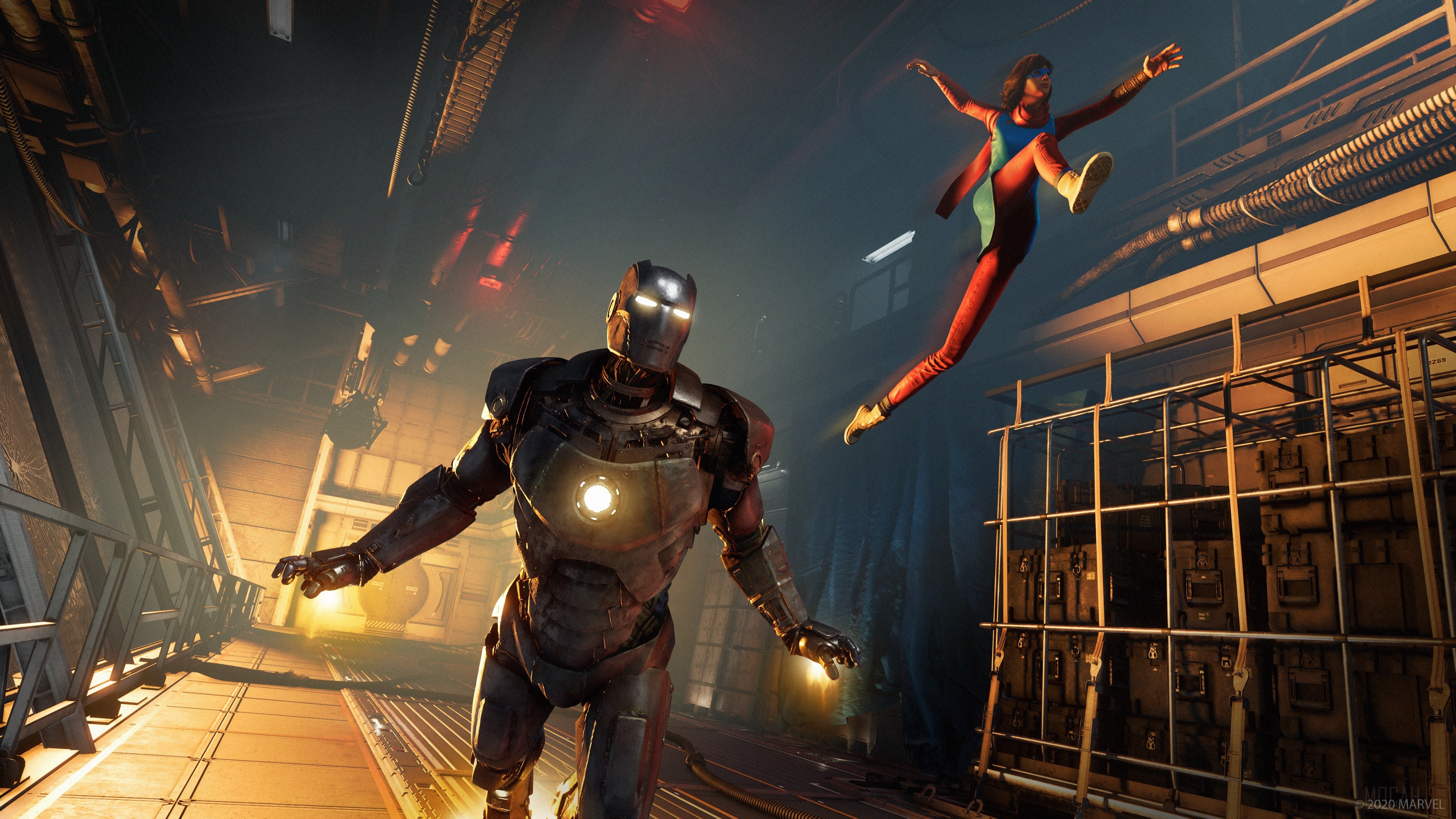 Iron Man and Ms. Marvel in Marvel's Avengers 4K HD Wallpaper