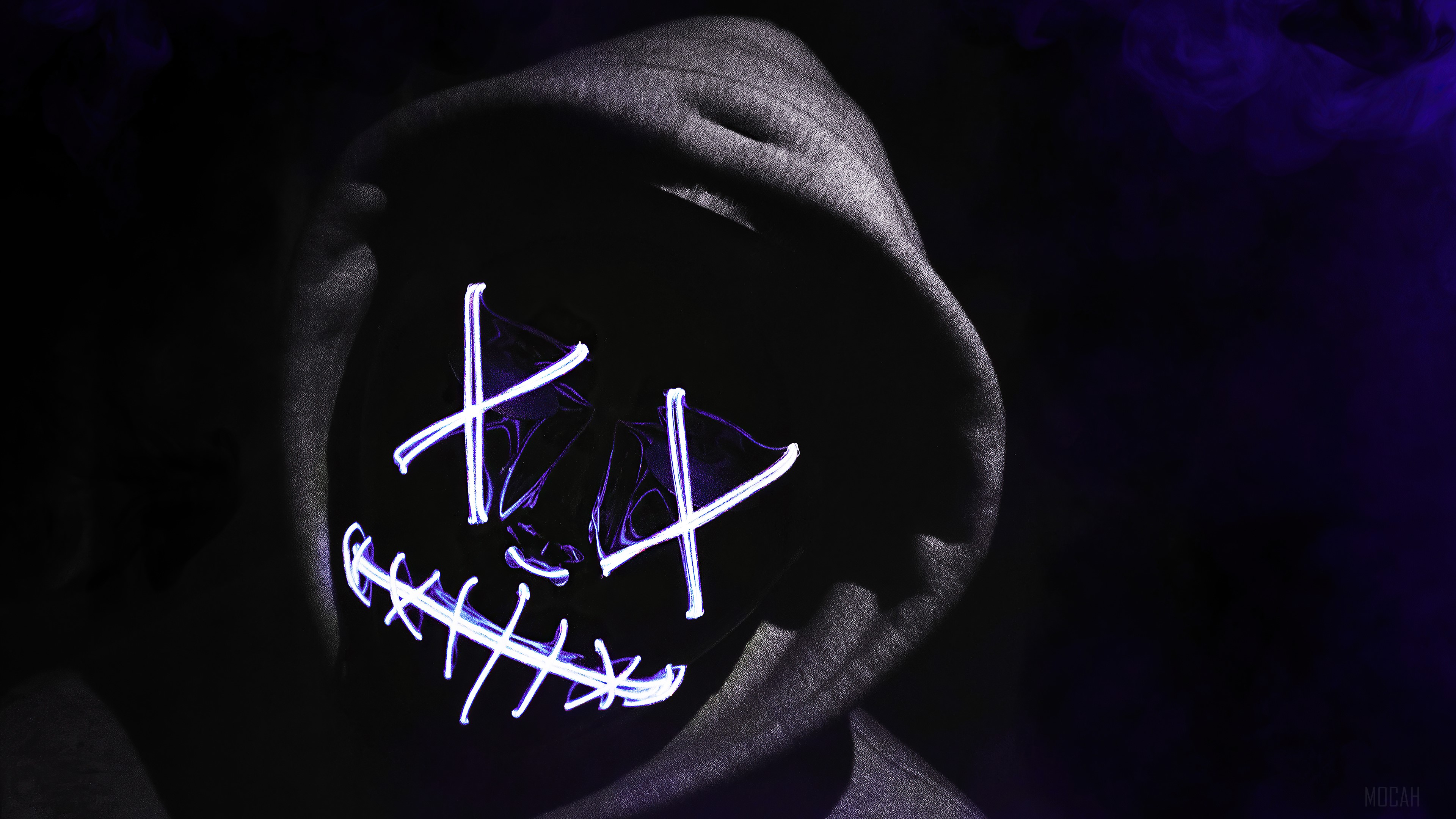 Person in a Purge mask wearing a hoodie HD Wallpaper