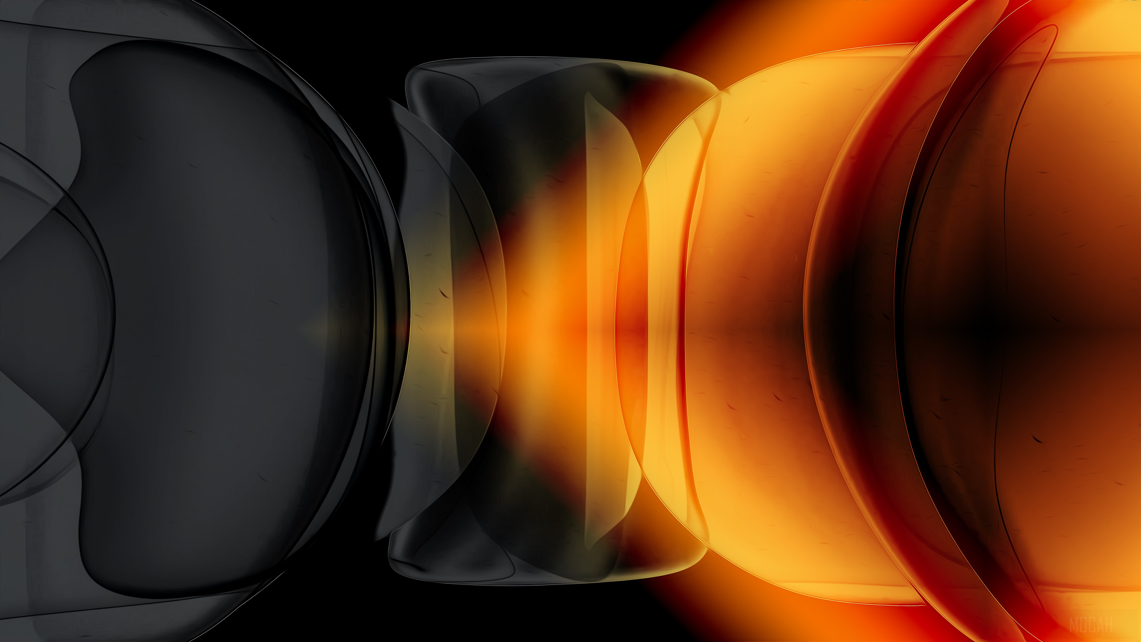 Abstract Yellow and Black Bubbles 4K HD Wallpaper