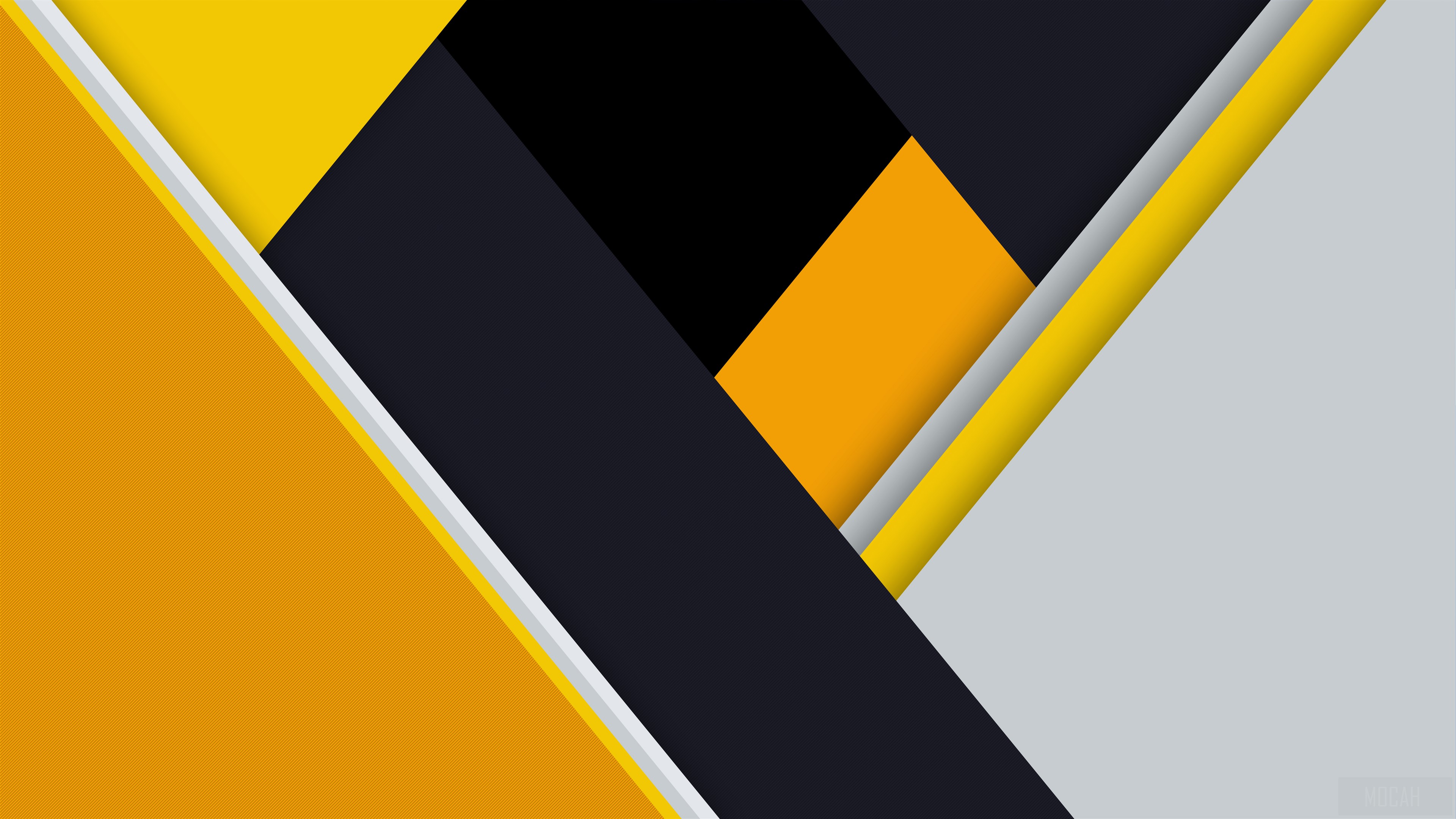 Yellow Material Design Abstract HD Wallpaper