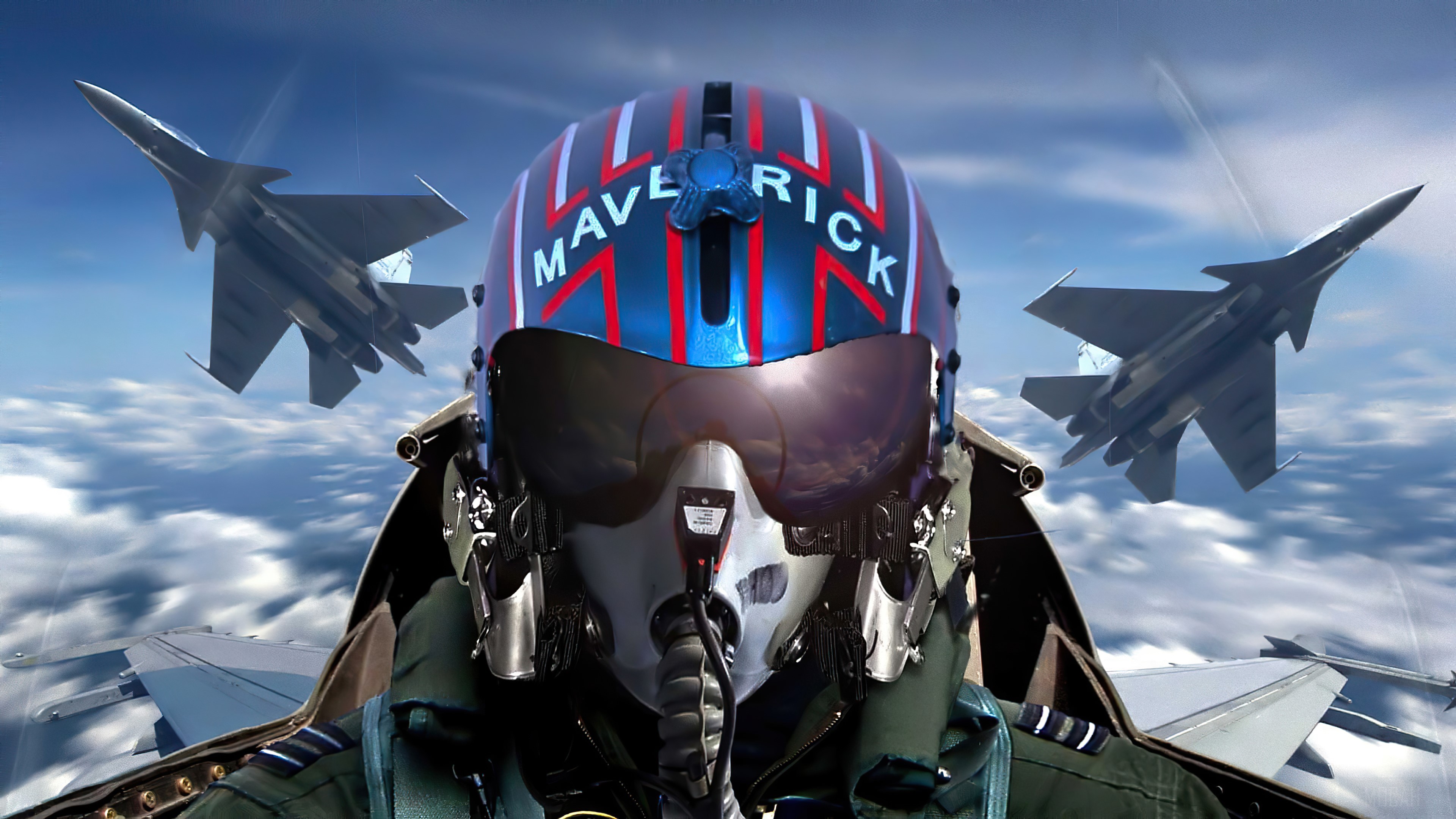 Top Gun Maverick Fighter Pilot Helmet 4K HD Wallpaper