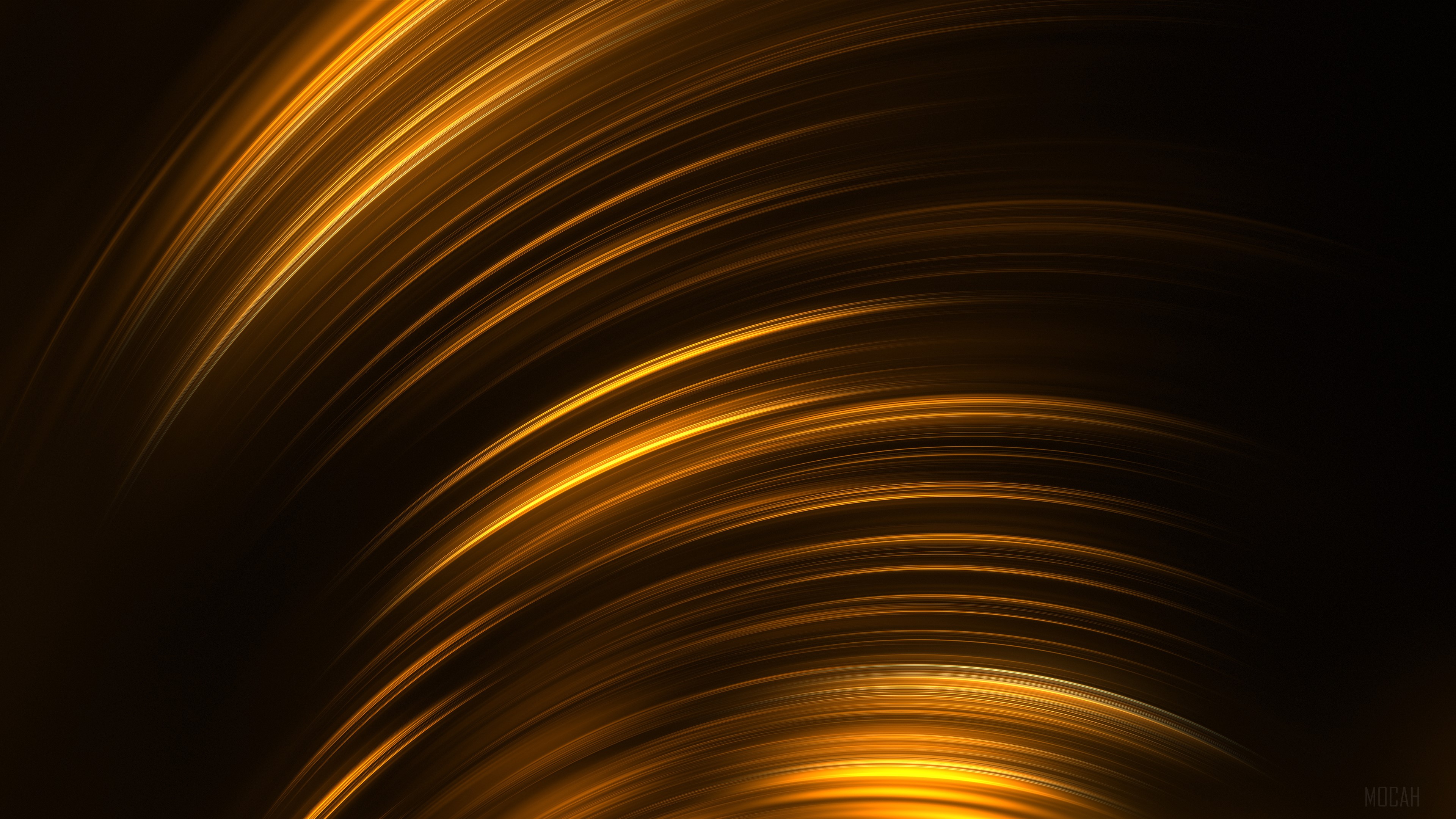 Abstract Gold Lines on Black 4K HD Wallpaper
